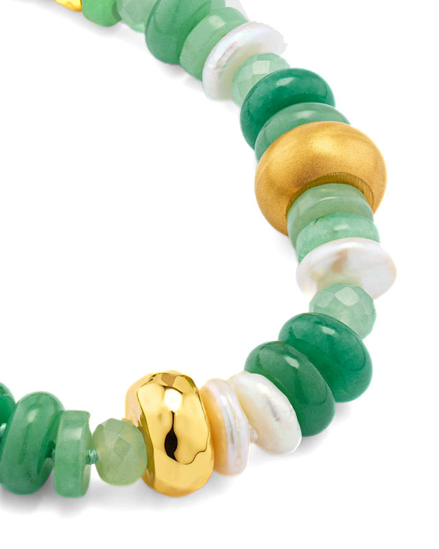 Jade Aventurine & Pearl Strand Necklace