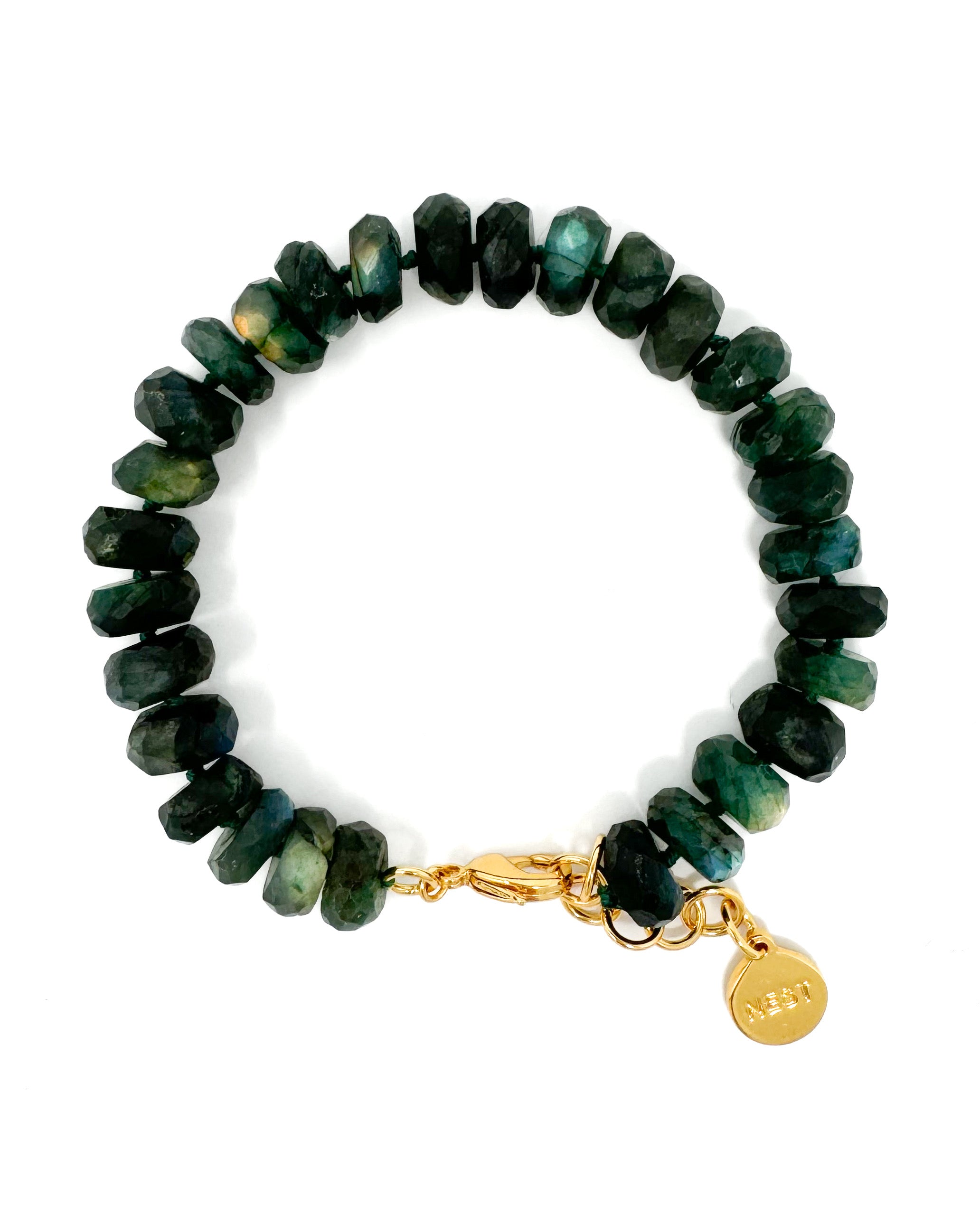 Green Labradorite Beaded Clasp Bracelet