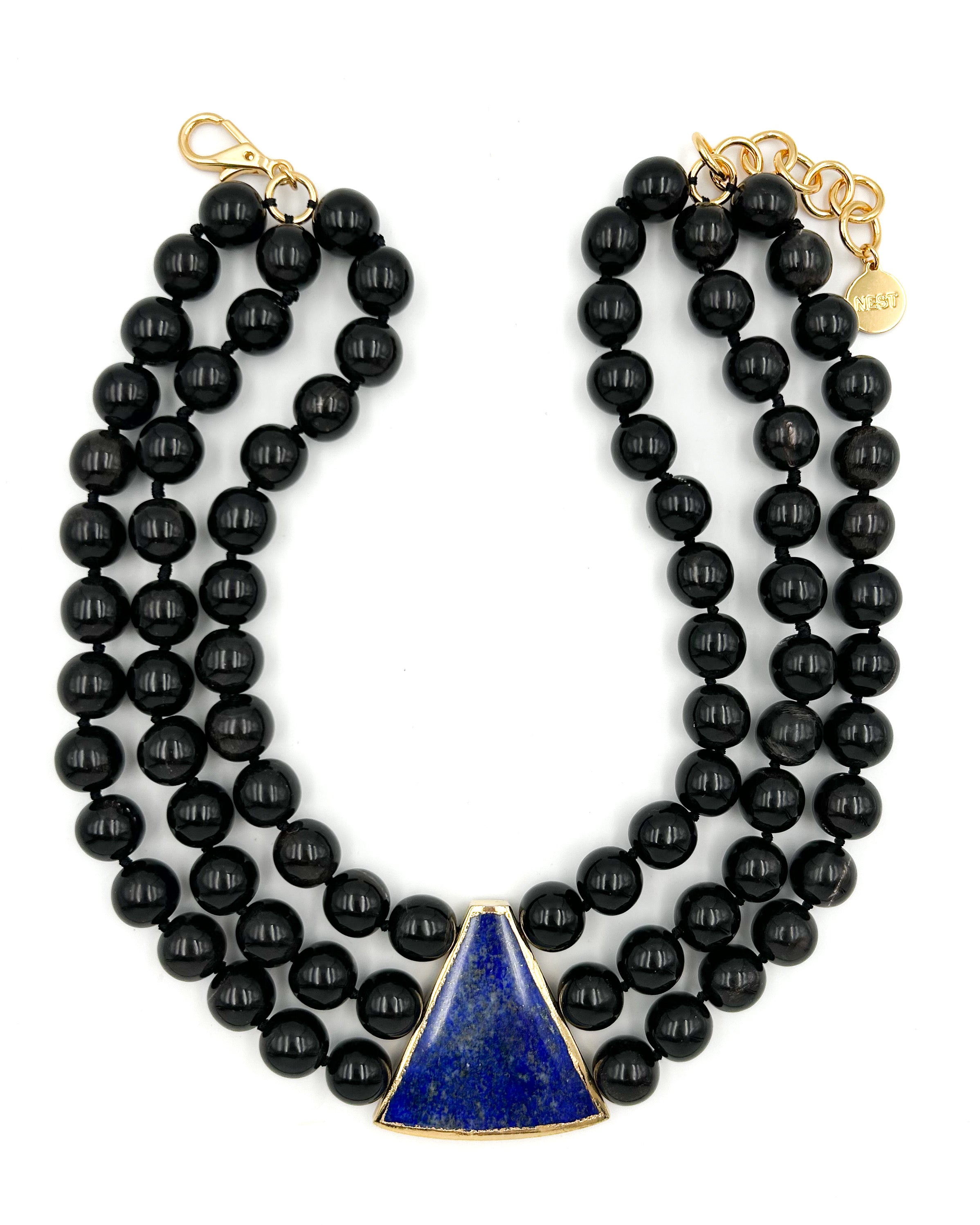 Lapis Gold dipped Centerpiece Necklace