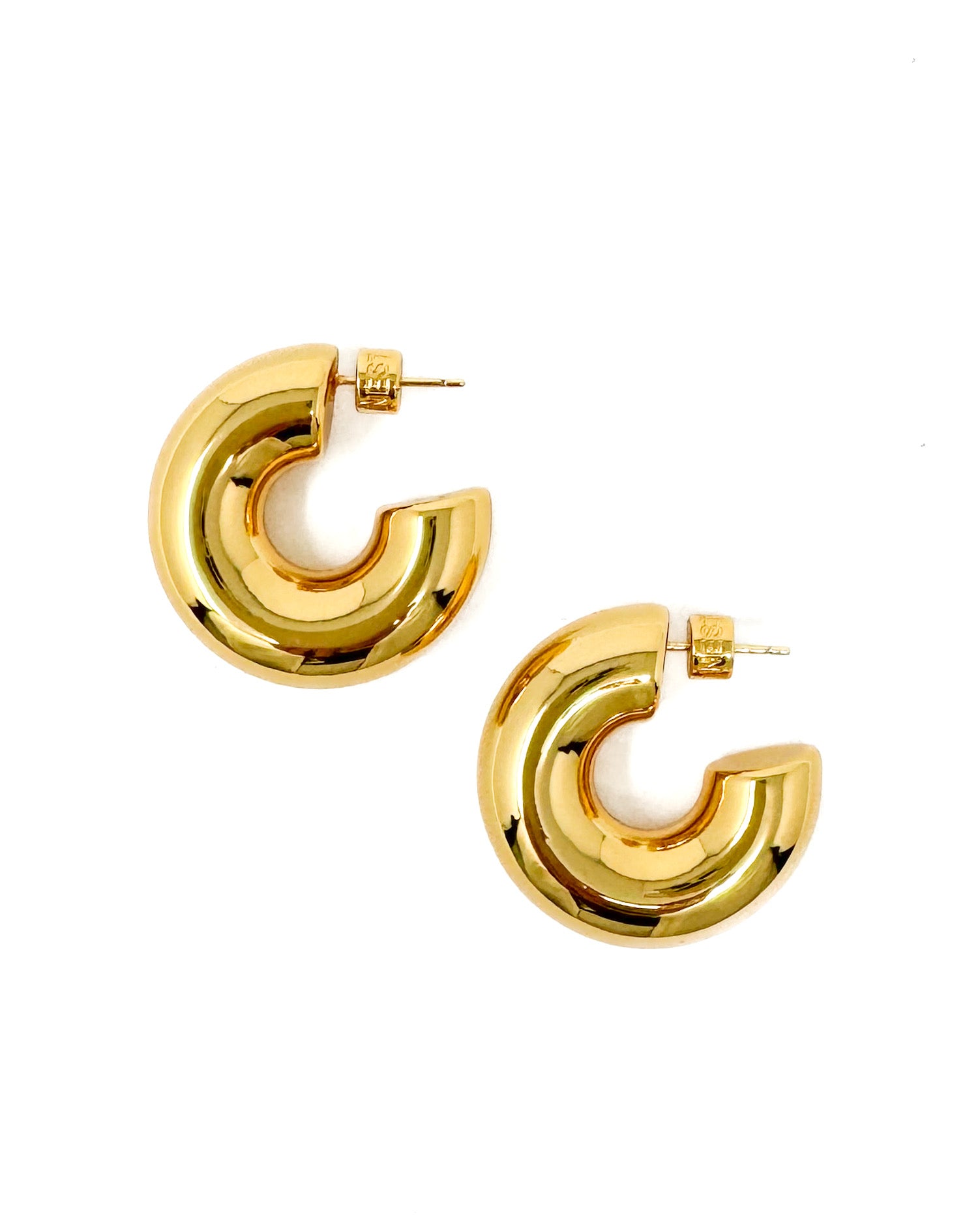 High Polish Gold Chunky Hoop Earrings