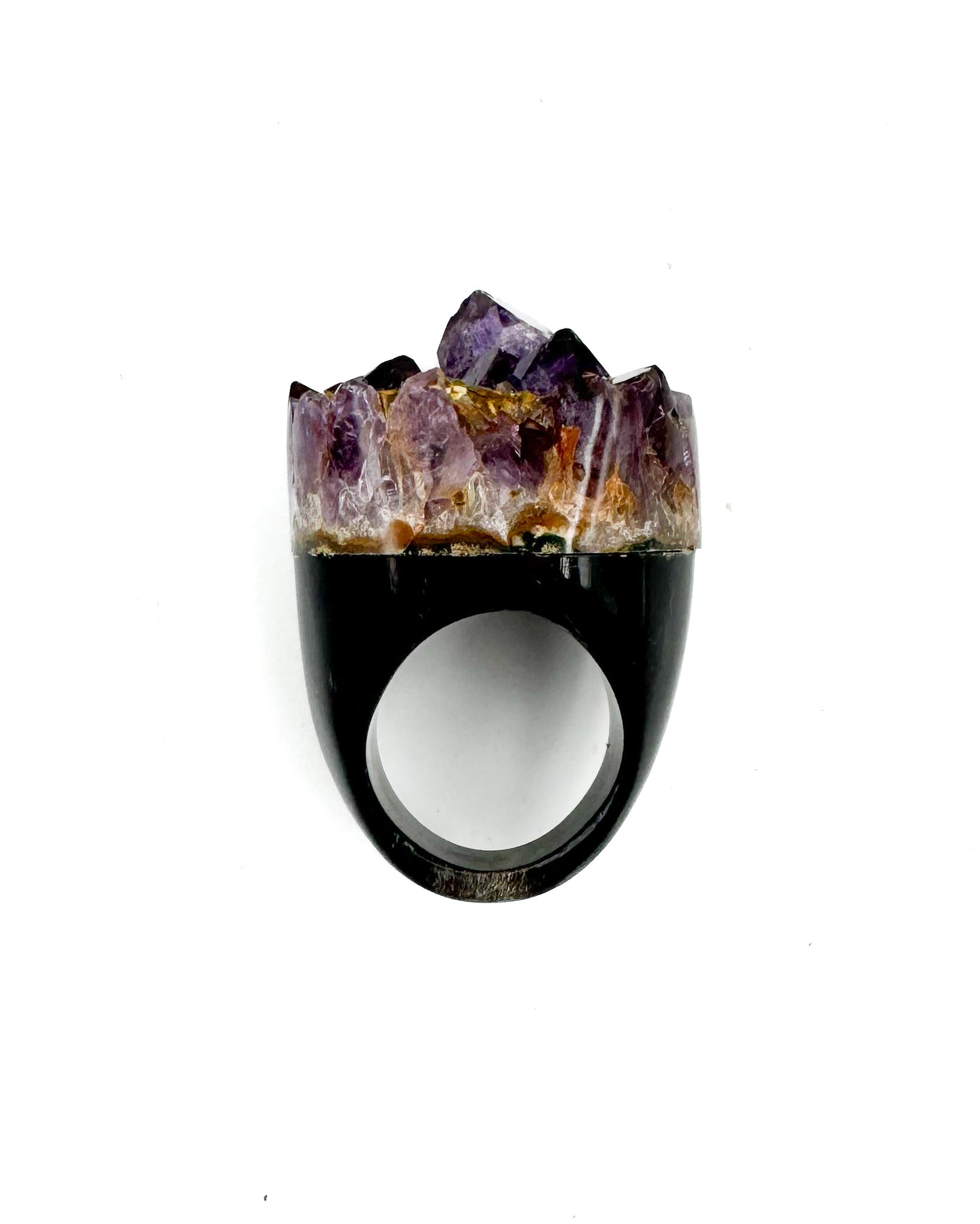 Amethyst Druzy Stone Statement RIng