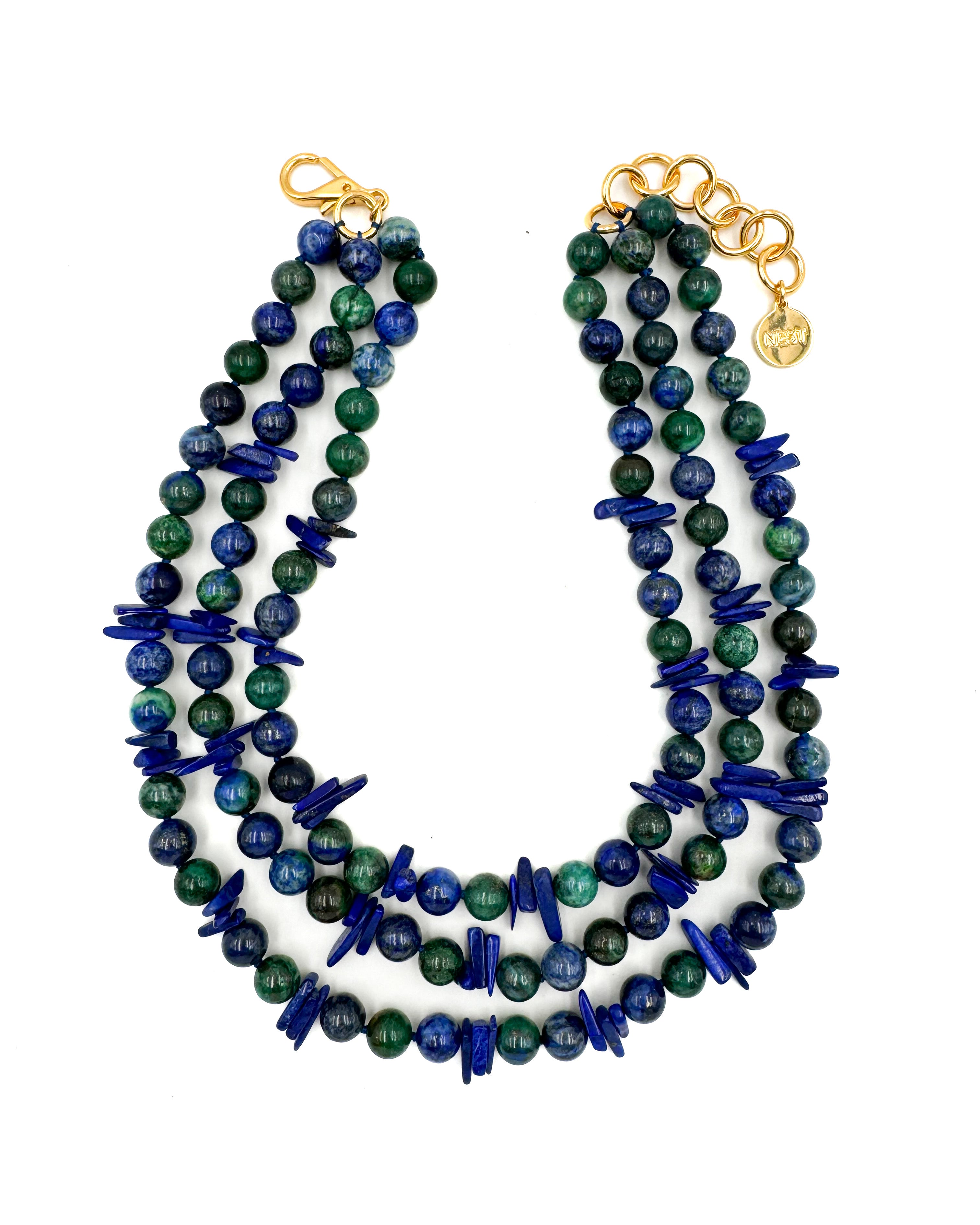 Lapis & Malachite Multistrand Statement Necklace