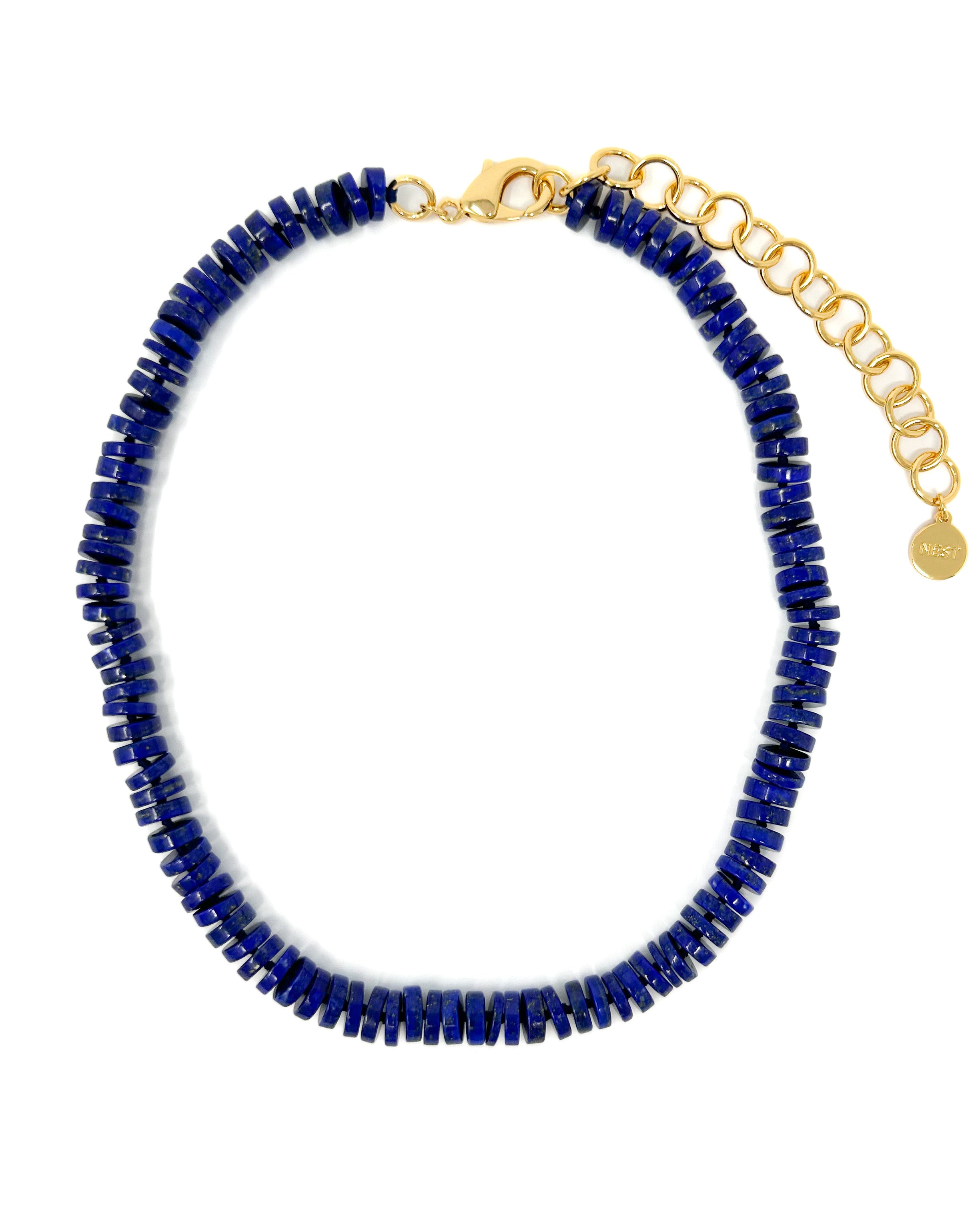 Lapis Heishi Choker Strand Necklace