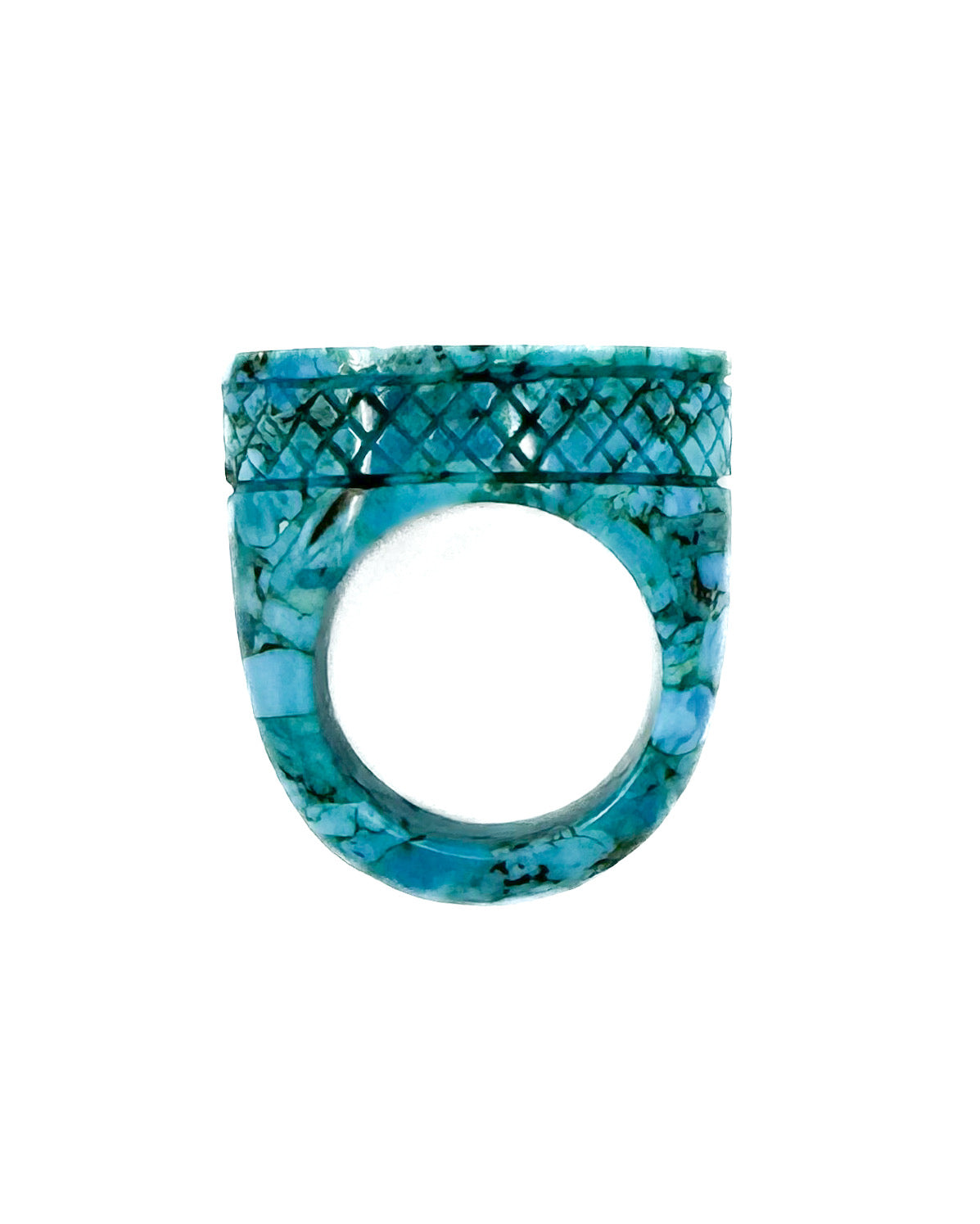 Carved Snake Turquoise Statement Ring