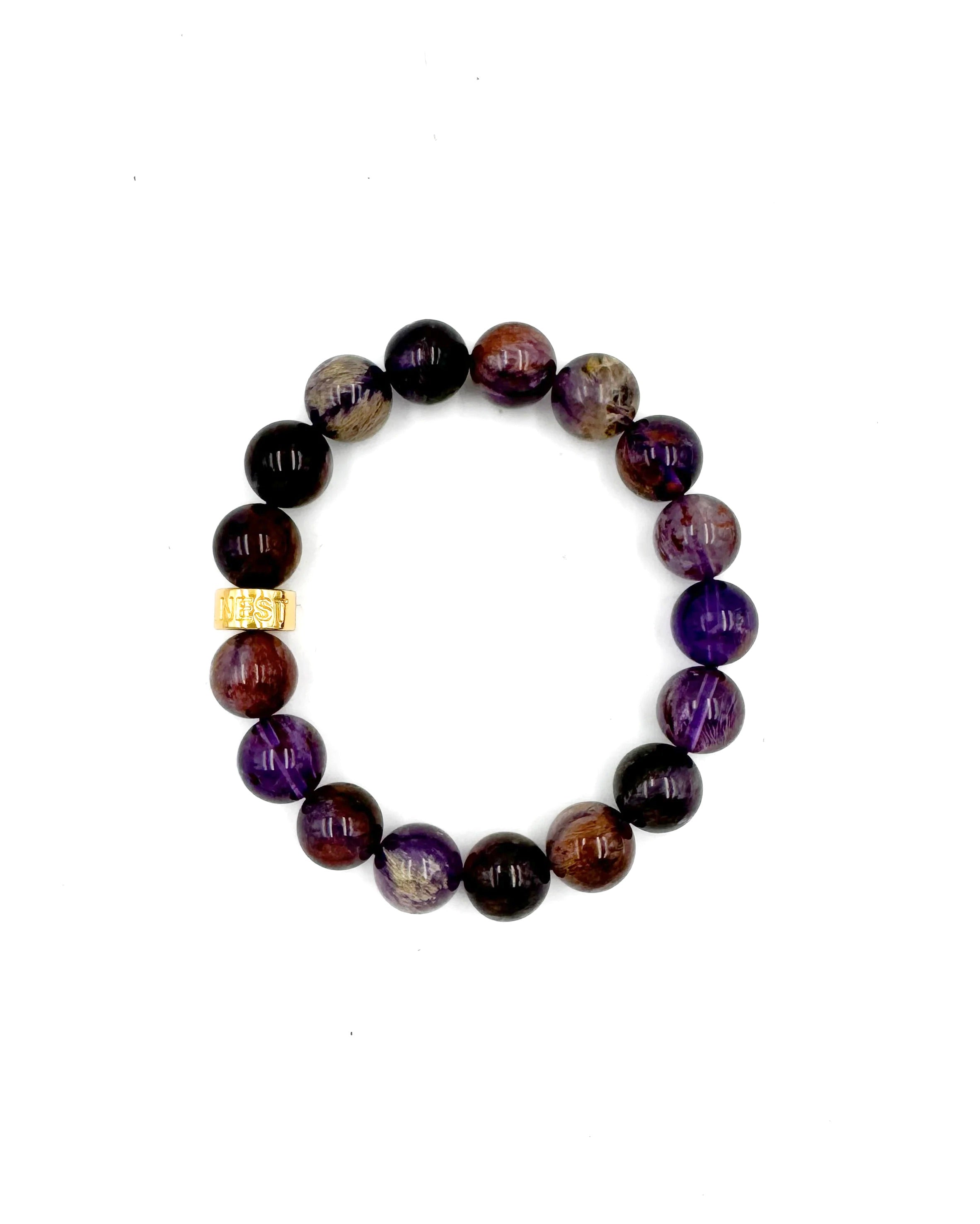Purple Phantom Quartz Stretch Bracelet
