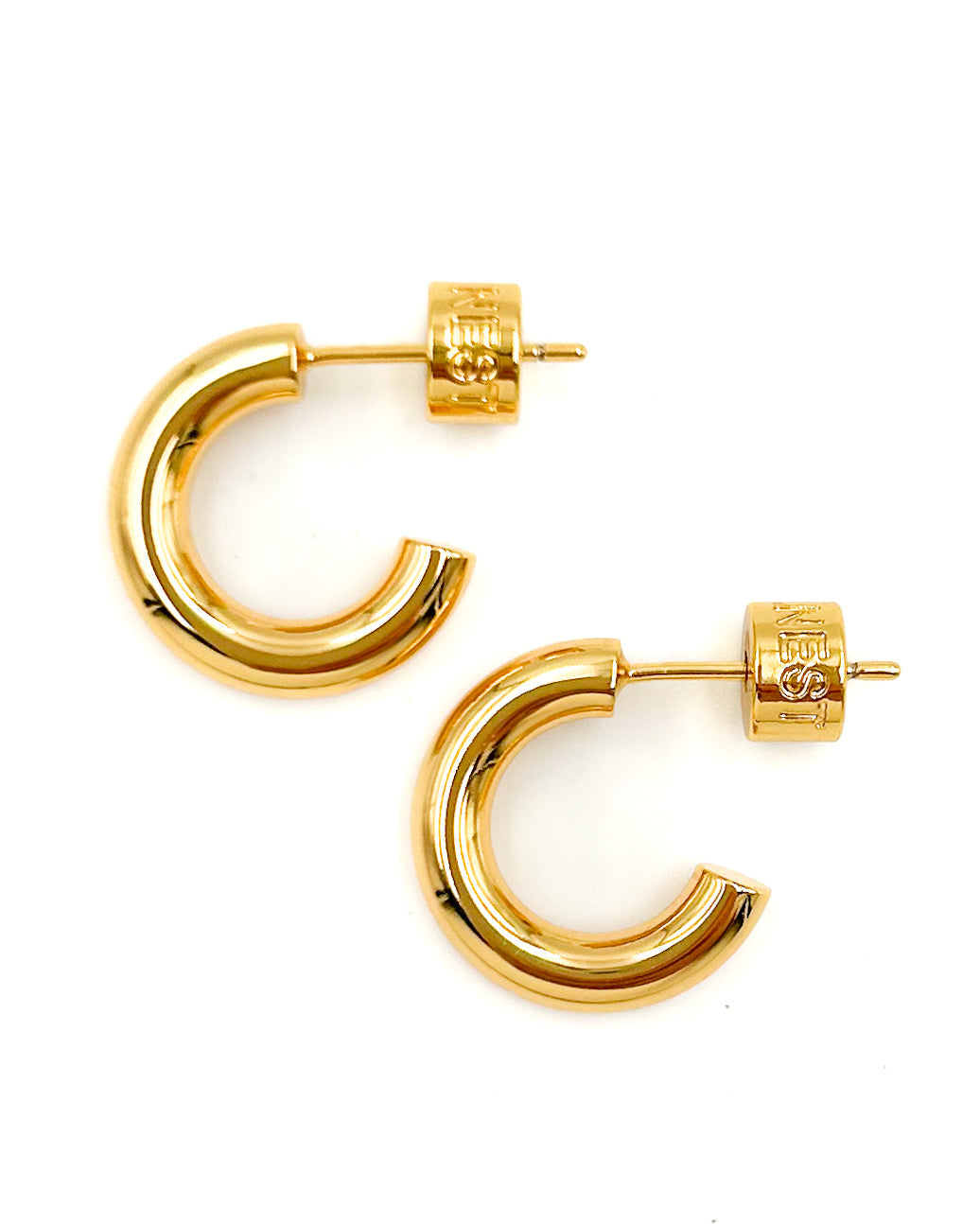High Polish Gold Mini Huggie Hoops