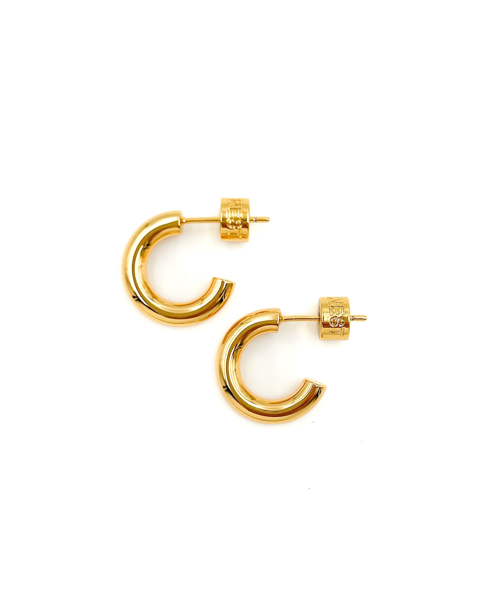 High Polish Gold Mini Huggie Hoops