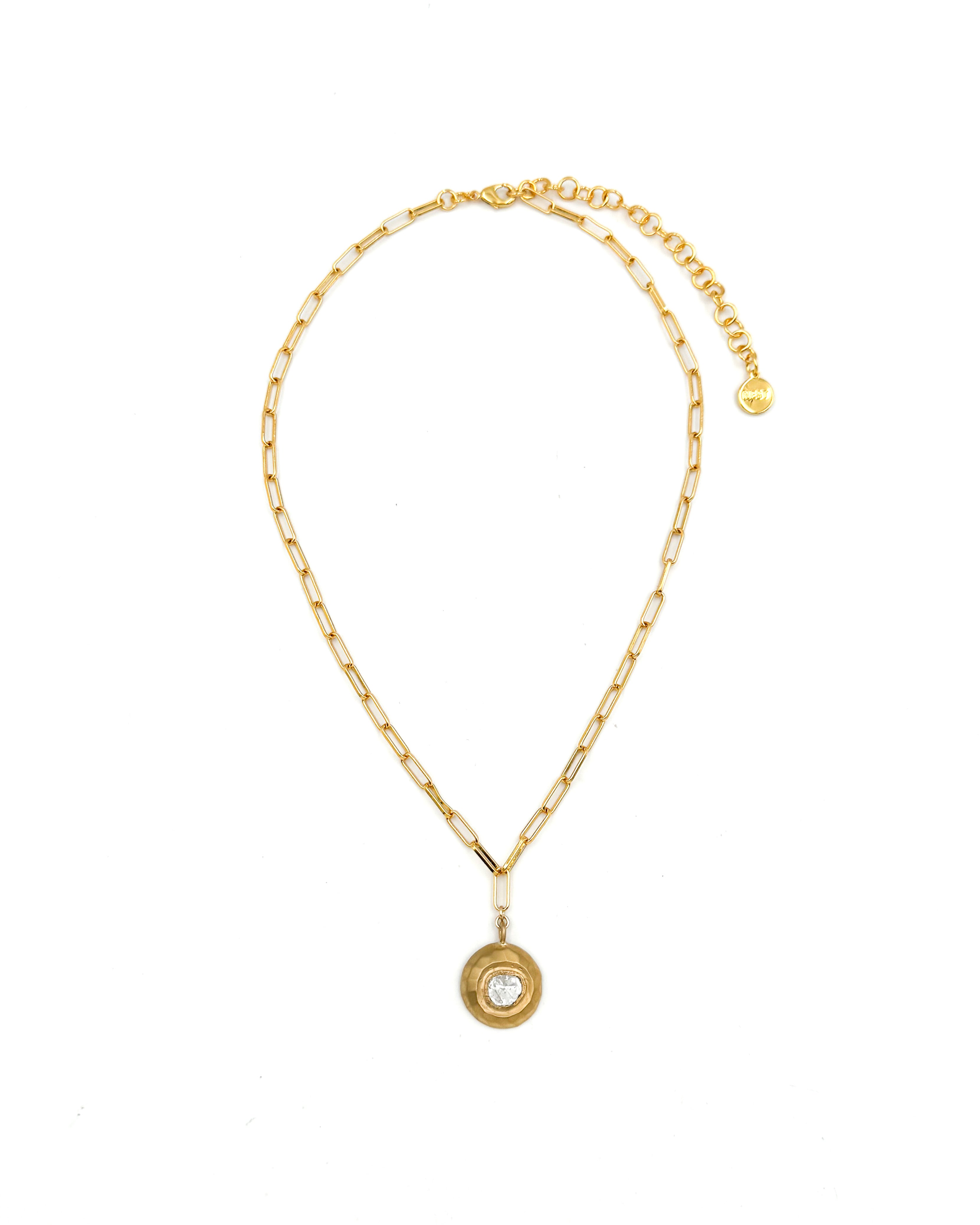 Diamond Pendant on Gold Chain Necklace