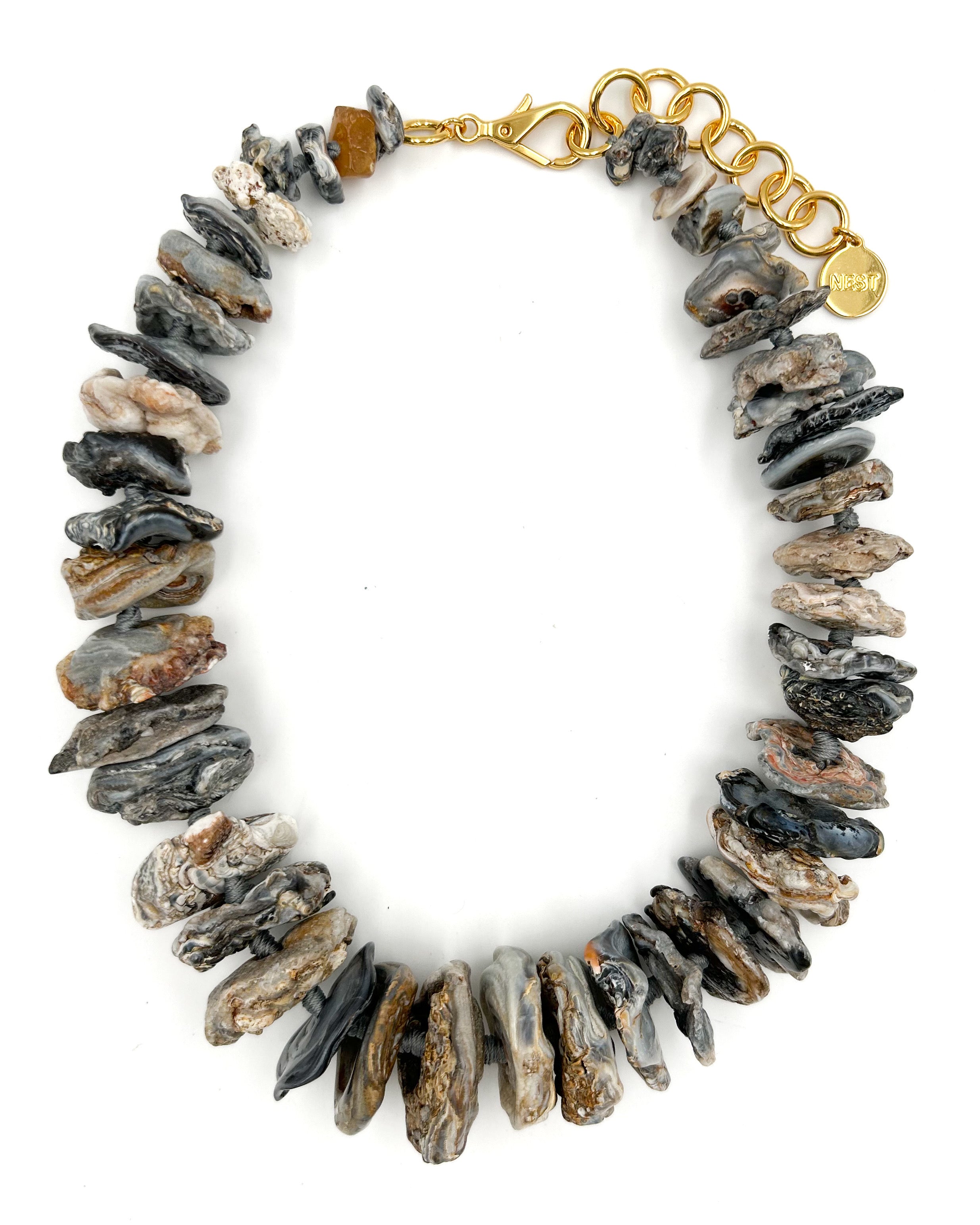 Druzy Agate Gemstone Statement Necklace