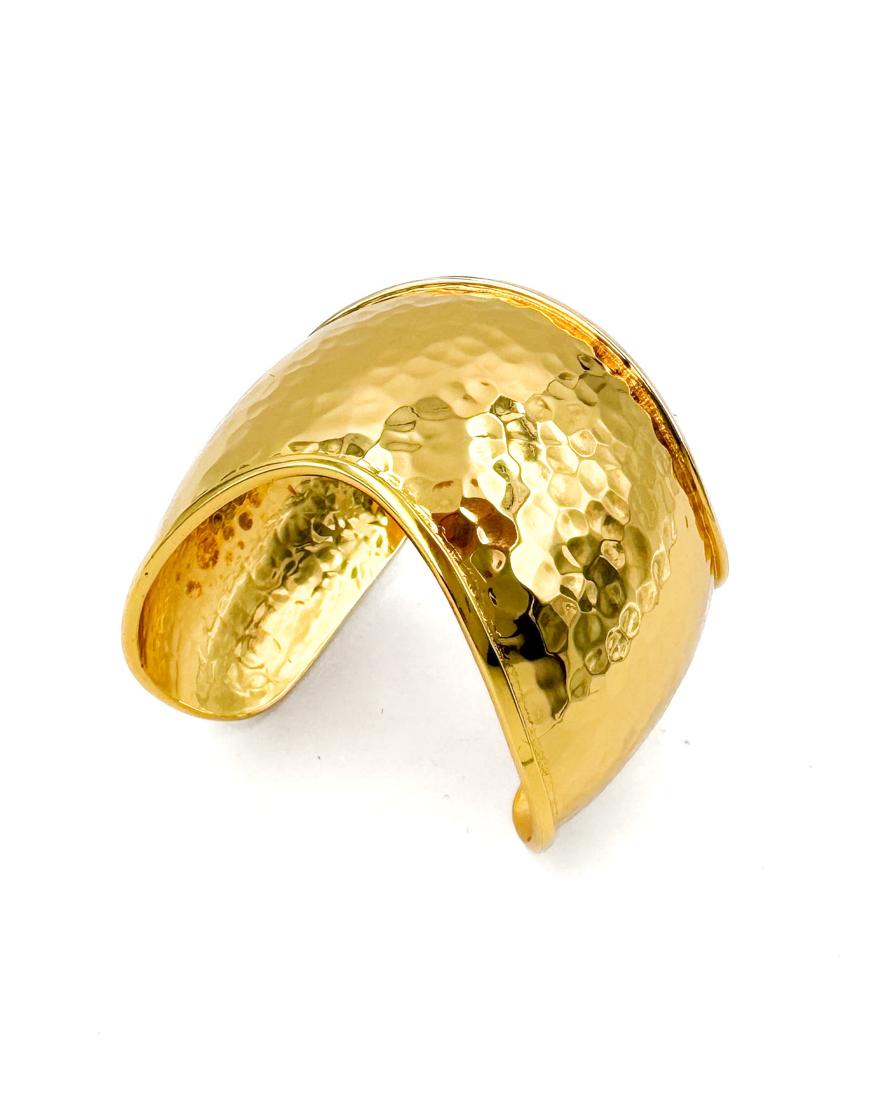 Hammered Gold Wave Cuff