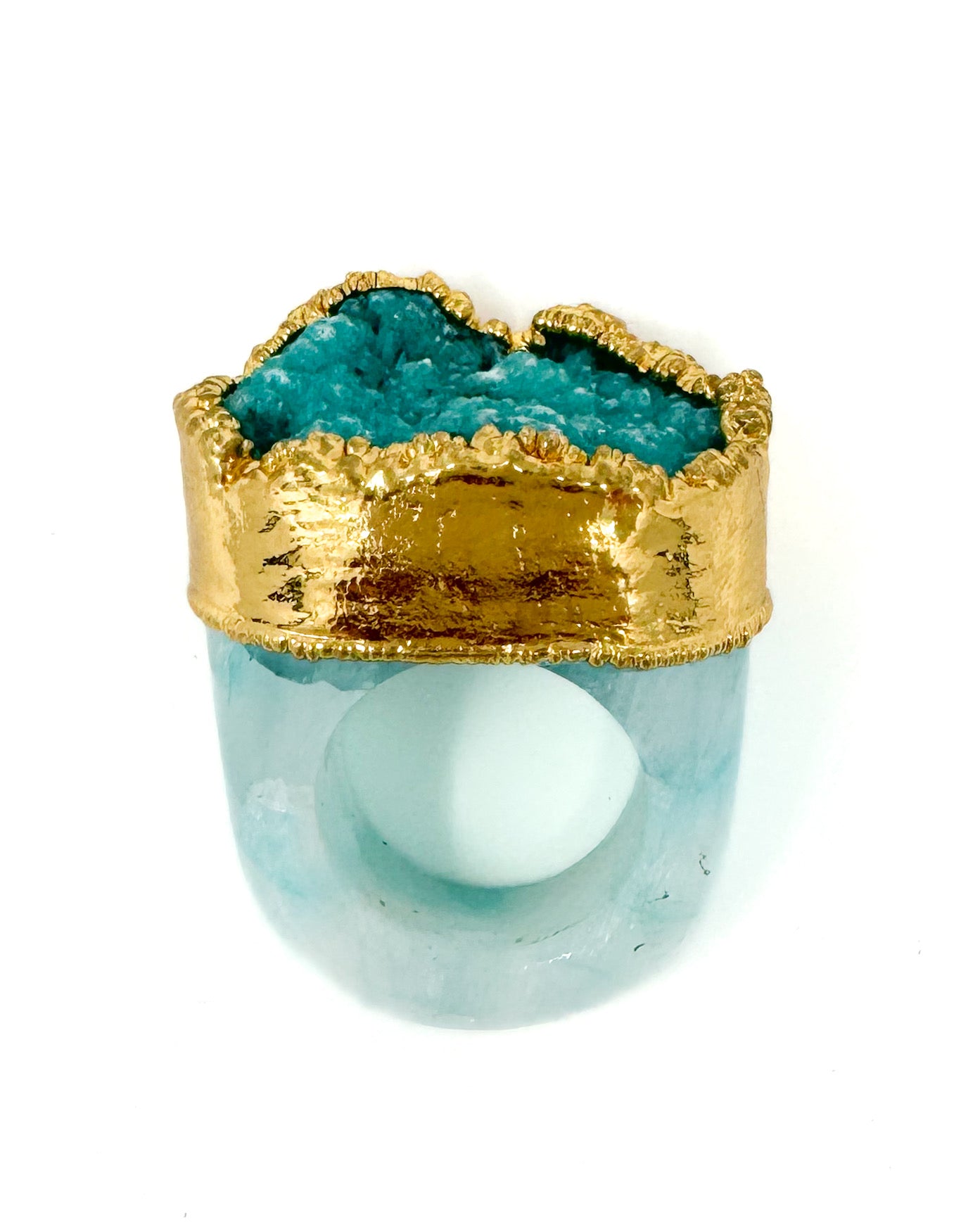 Larimar Druzy Stone Statement Ring