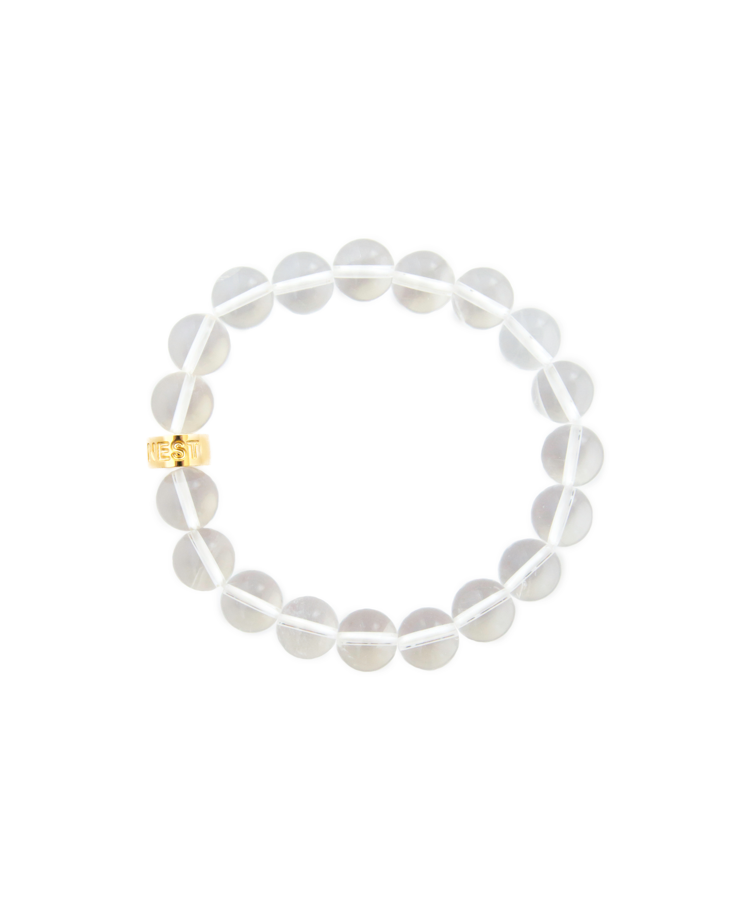 Crystal Quartz Bead Stretch Bracelet