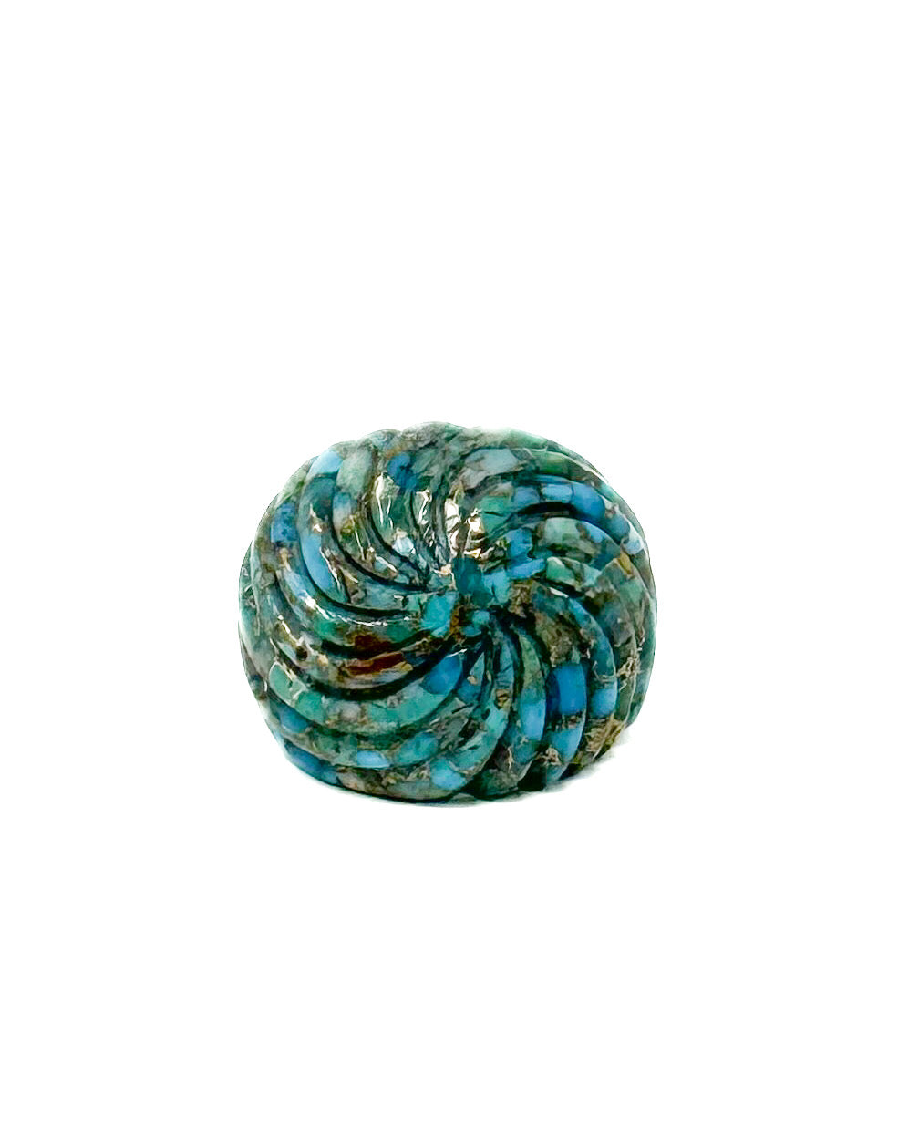 Carved Turquoise Statement Ring