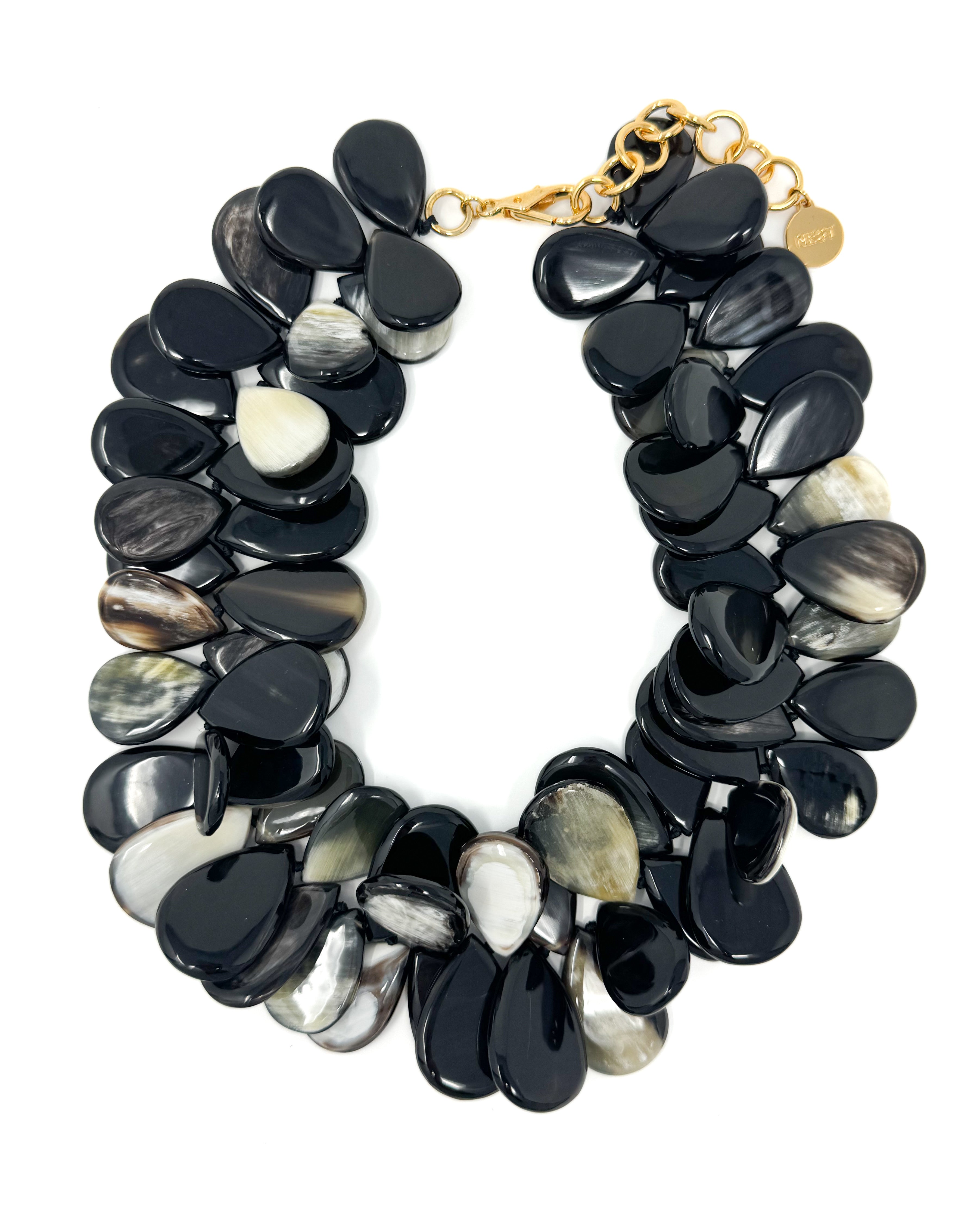 Black Horn Cluster Necklace