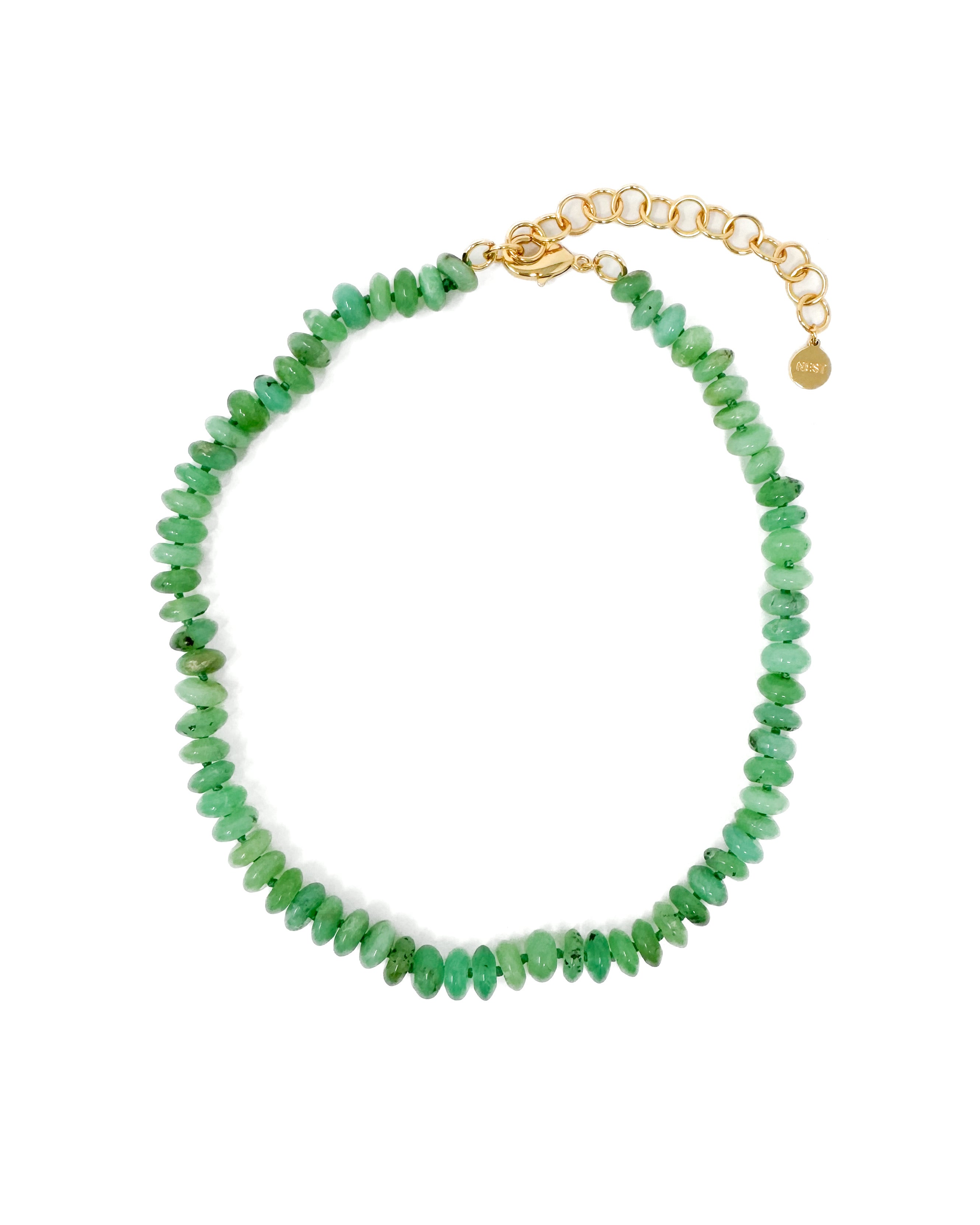 Chrysoprase Rondelle Strand Necklace