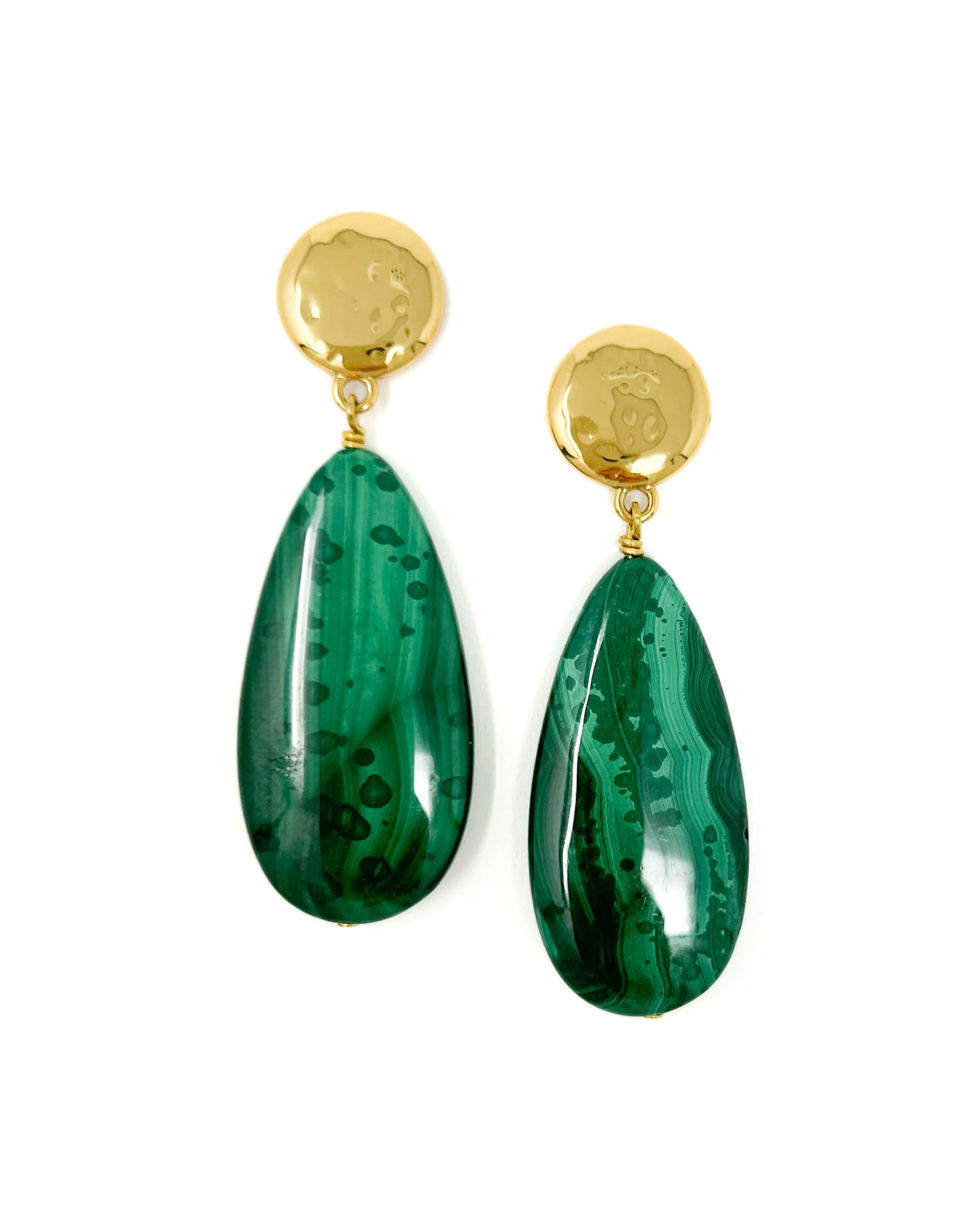 Malachite Long Teardrop Earrings