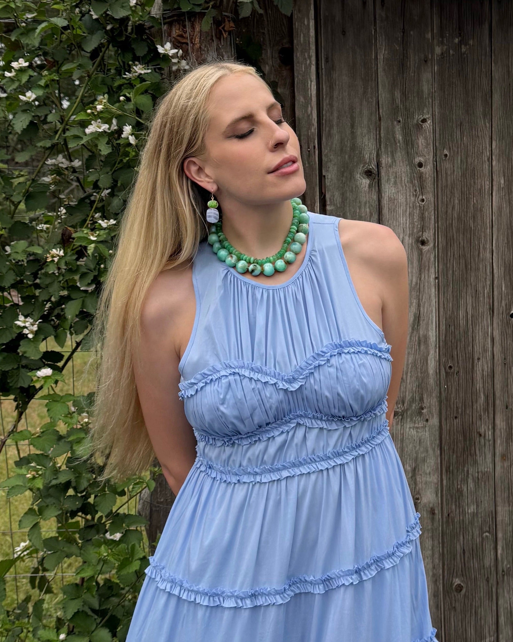 Chrysoprase Rondelle Strand Necklace