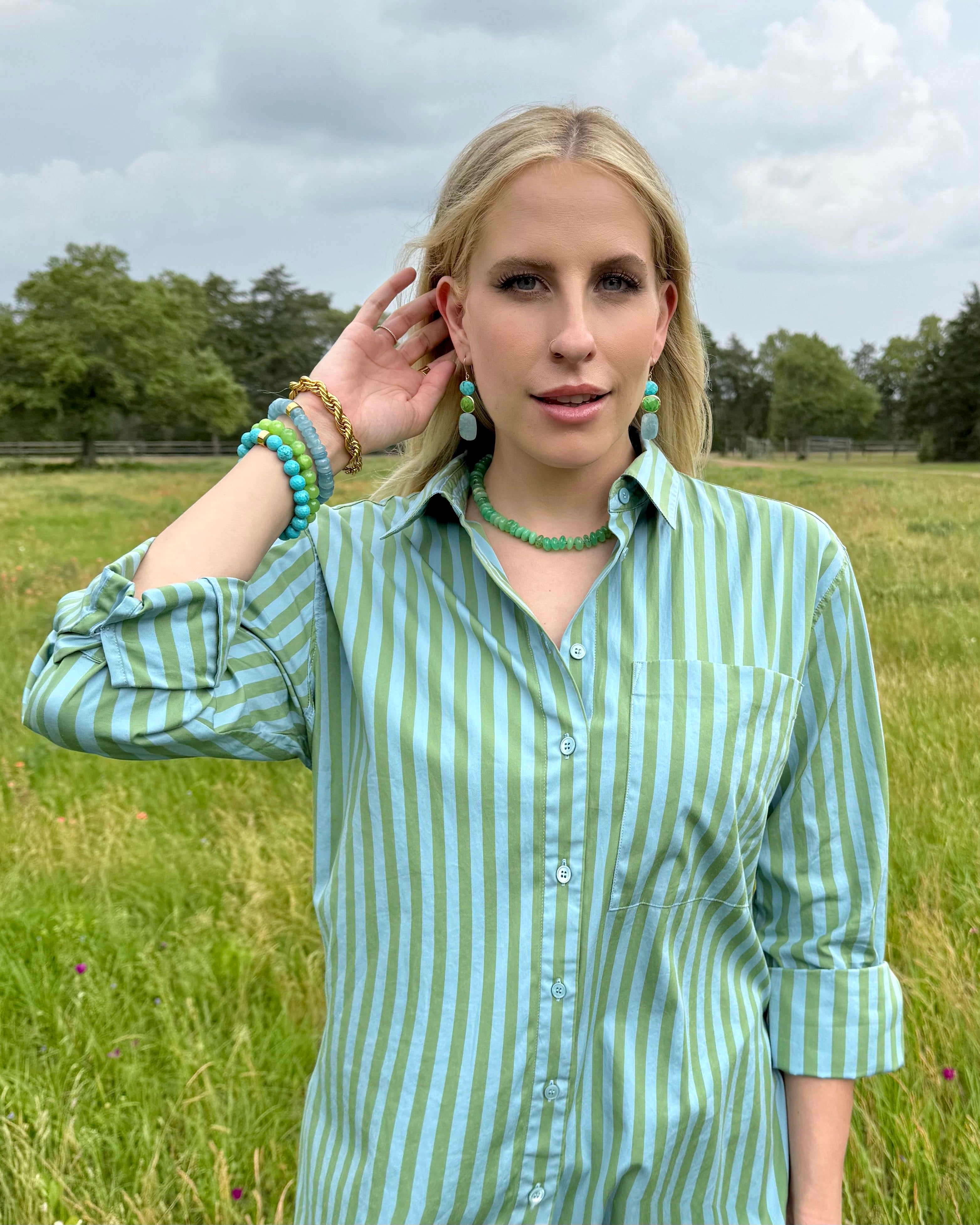 Turquoise and Aquamarine Drop Earrings