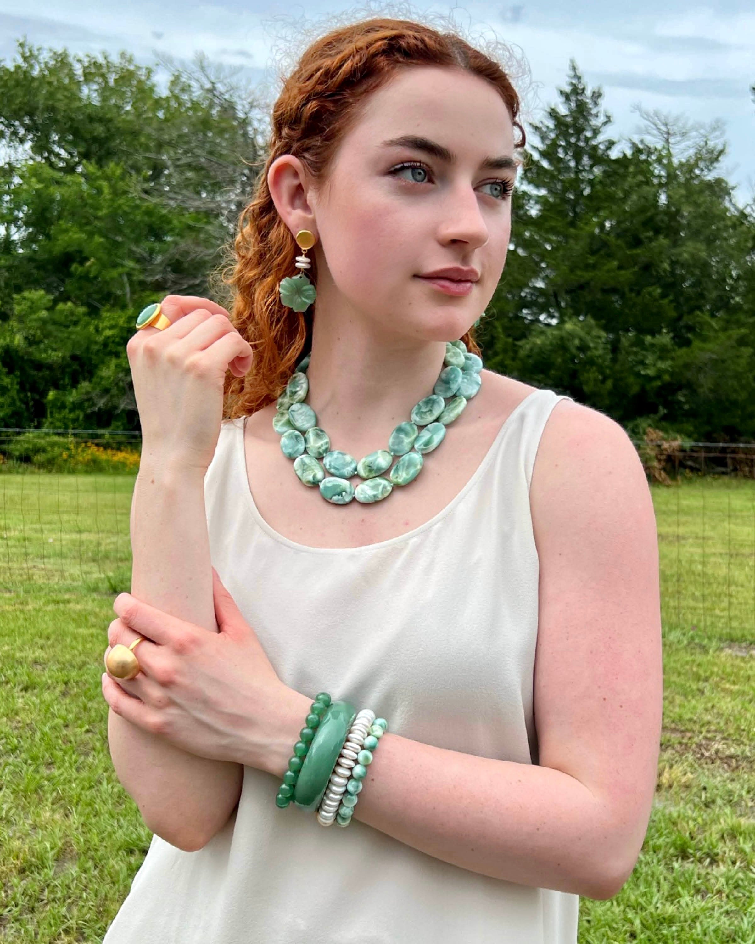 Jade Aventurine Stone Bangle