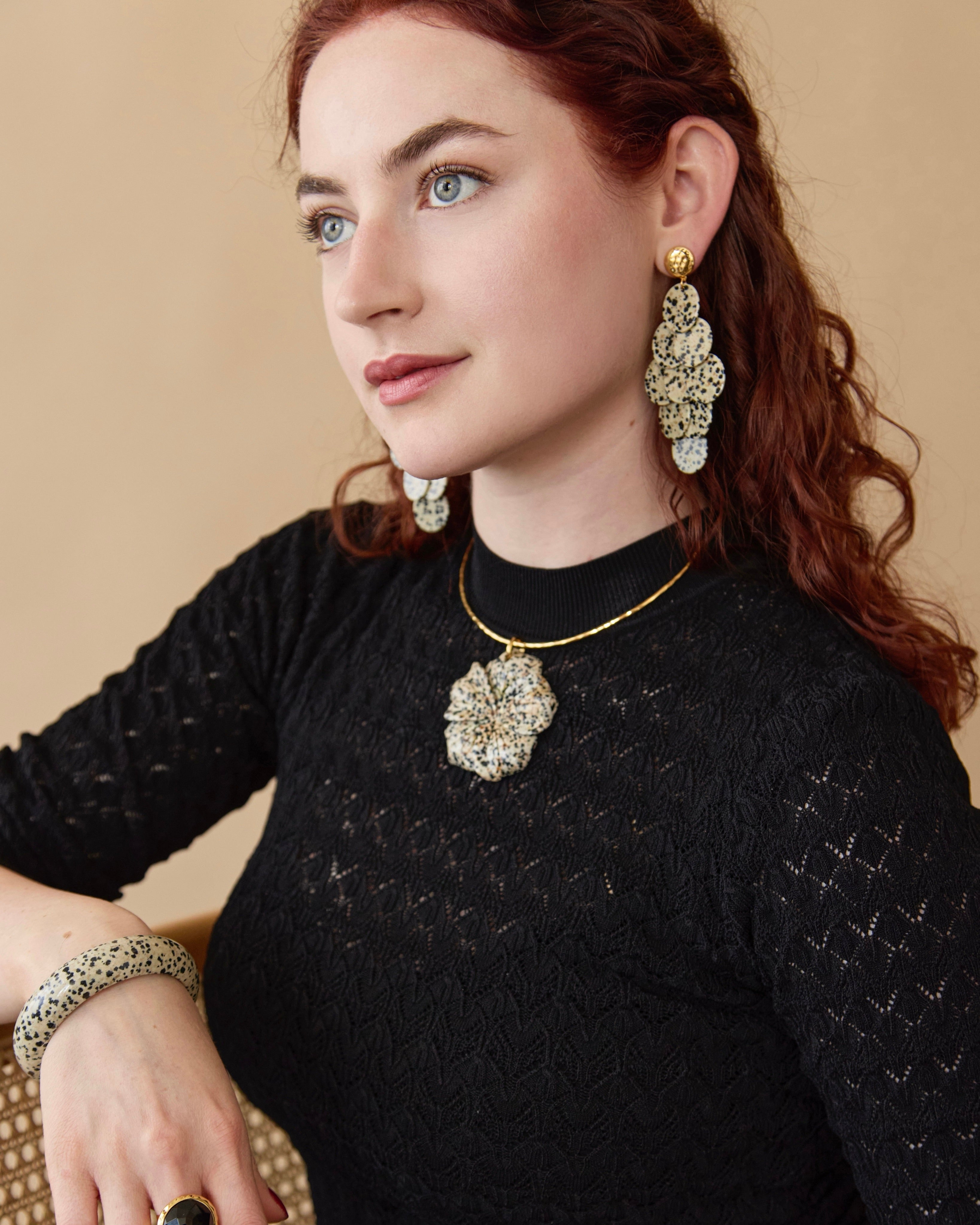 Dalmatian Jasper Chandelier Earrings