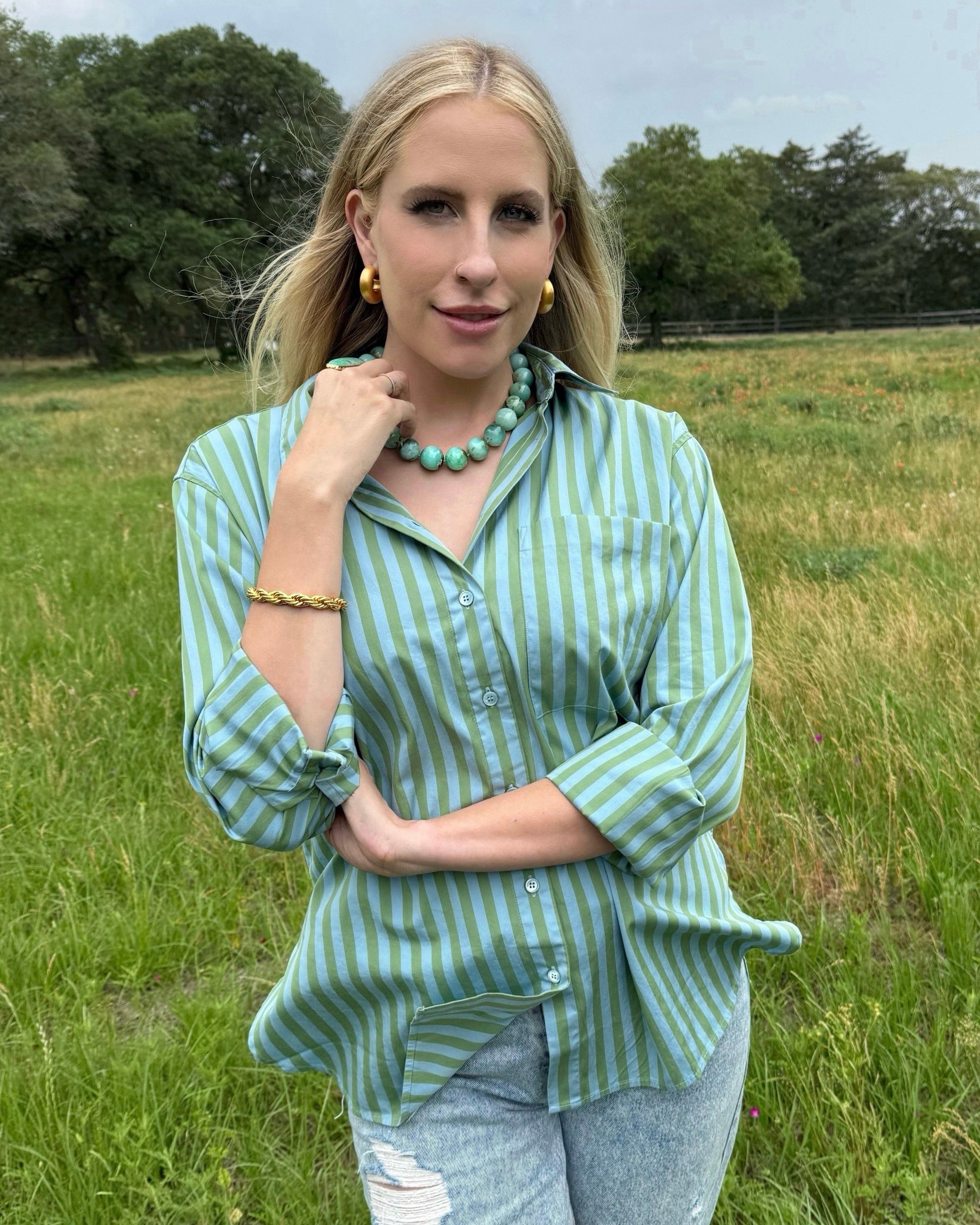 Chrysoprase Statement Strand Necklace