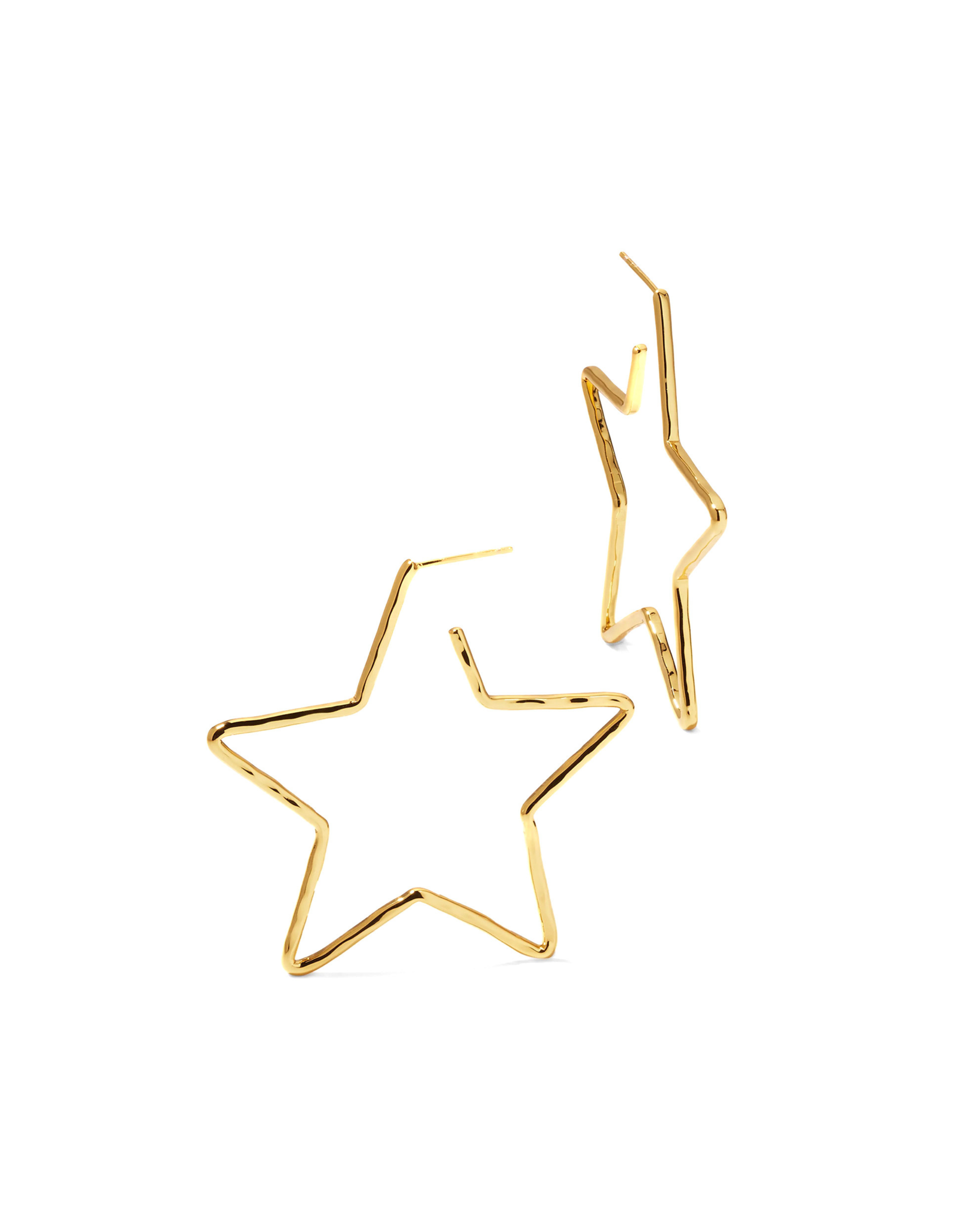 Gold Star Skinny Hoop Earrings