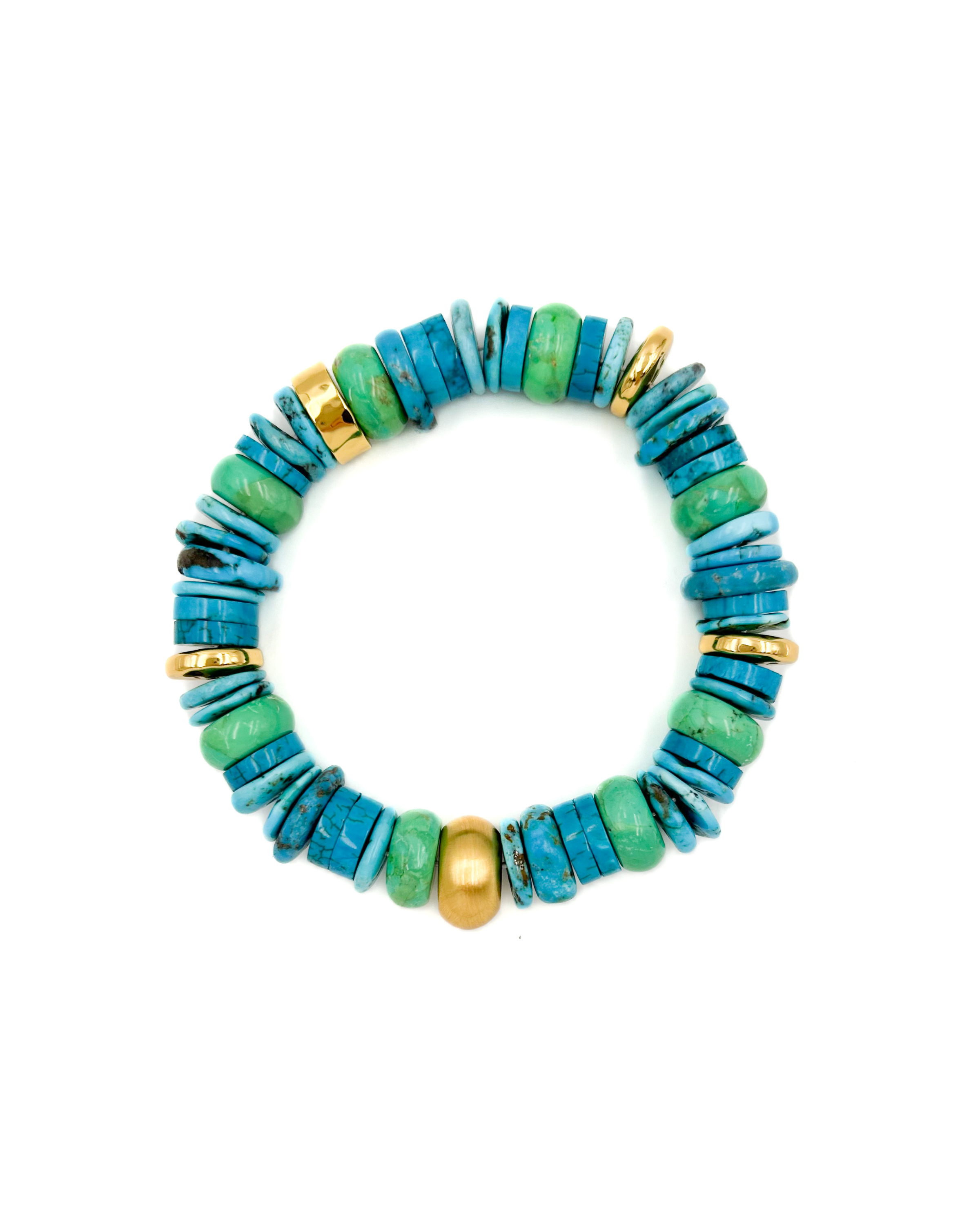 Green Turquoise Mix Stretch Bracelet