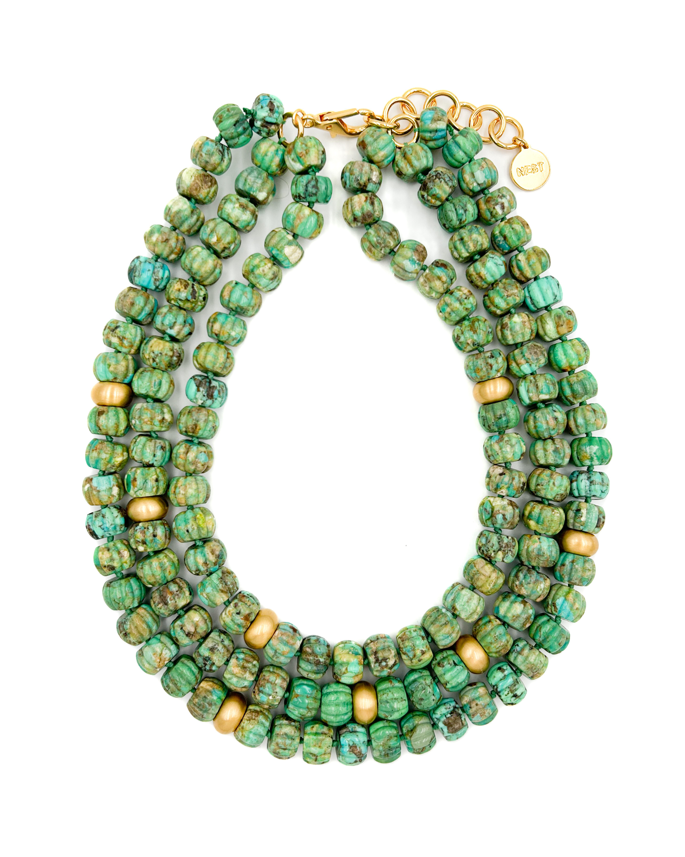 Green Turquoise Multistrand Necklace