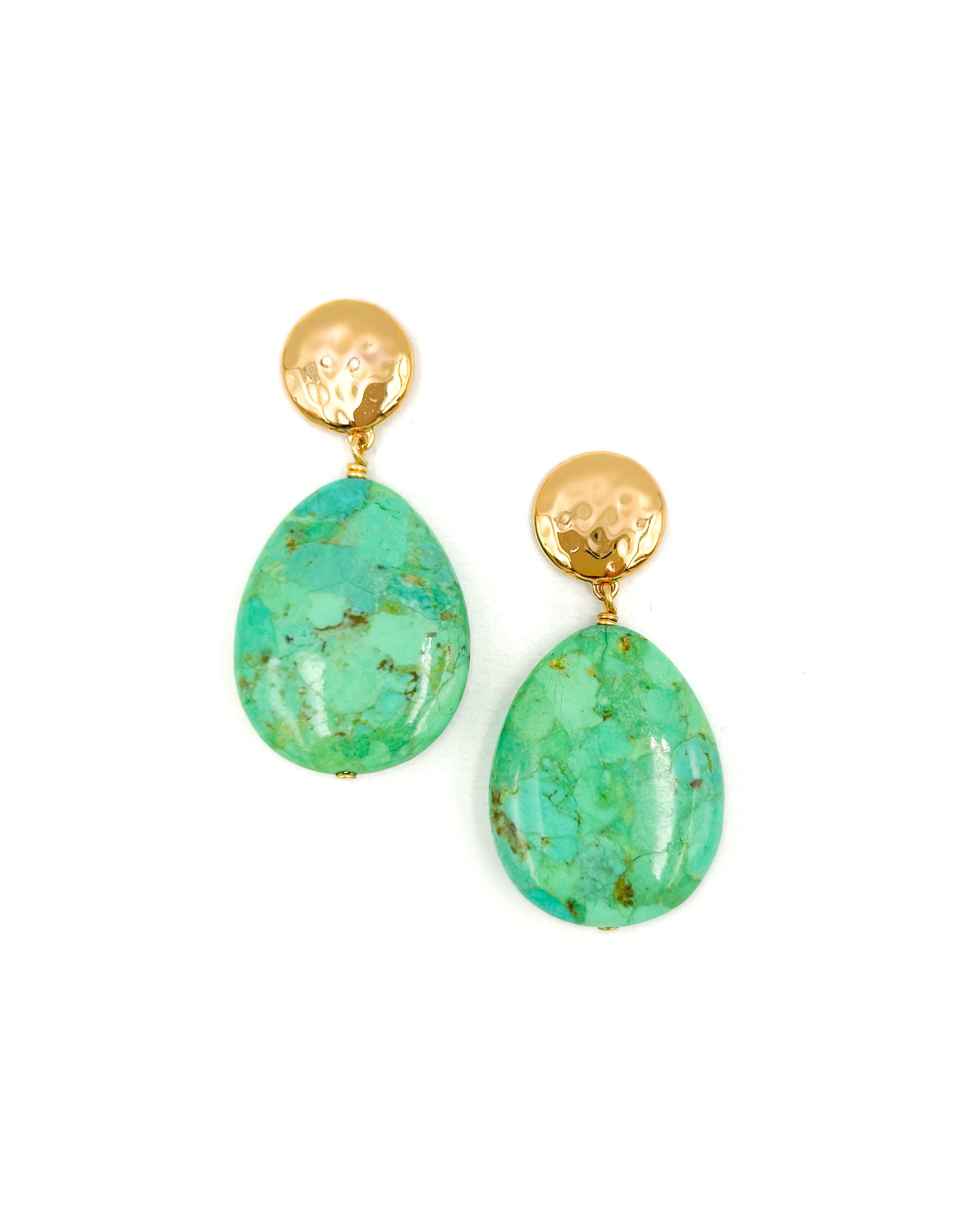 Green Turquoise Teardrop Earrings