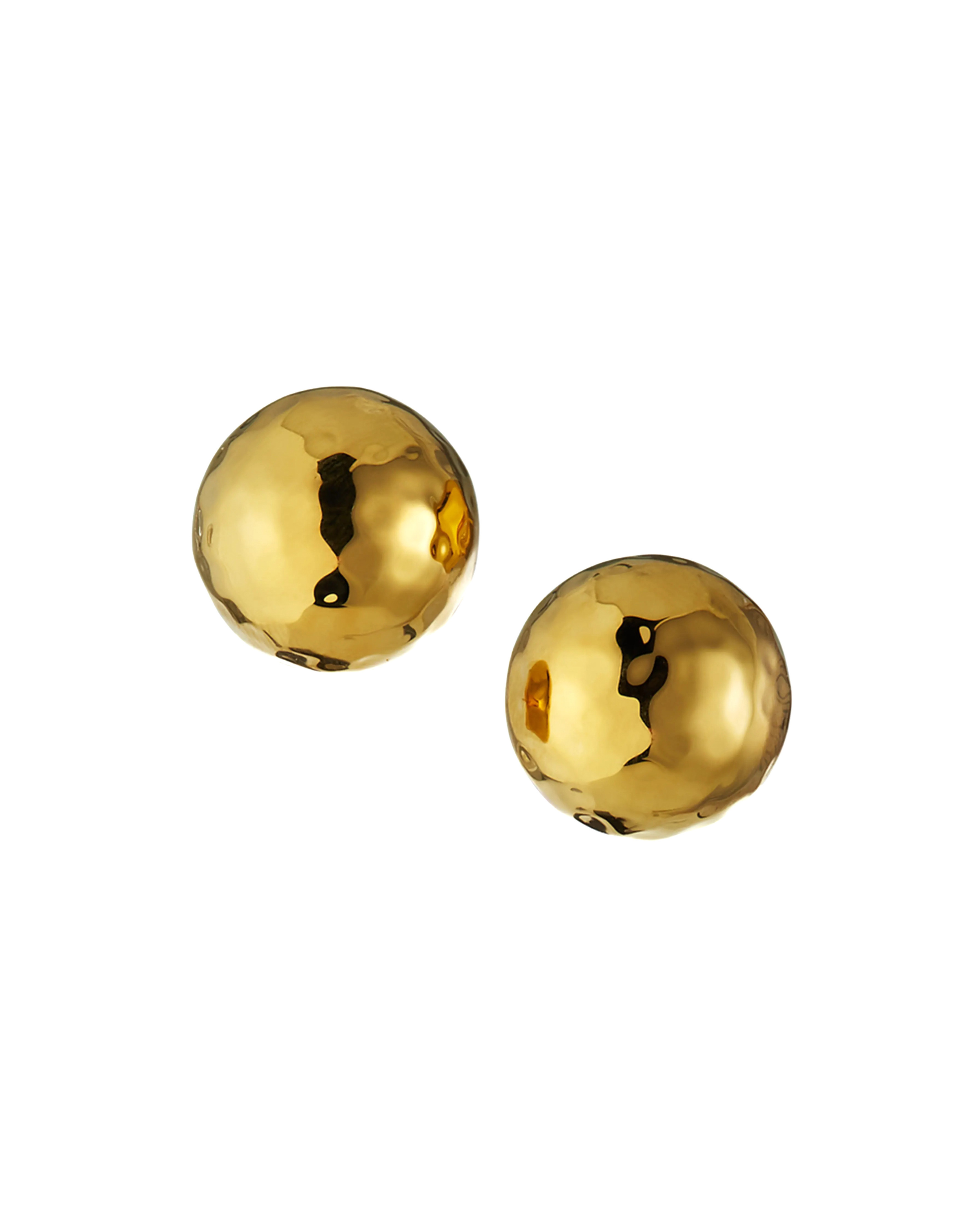 Hammered Gold Dome Stud Earrings