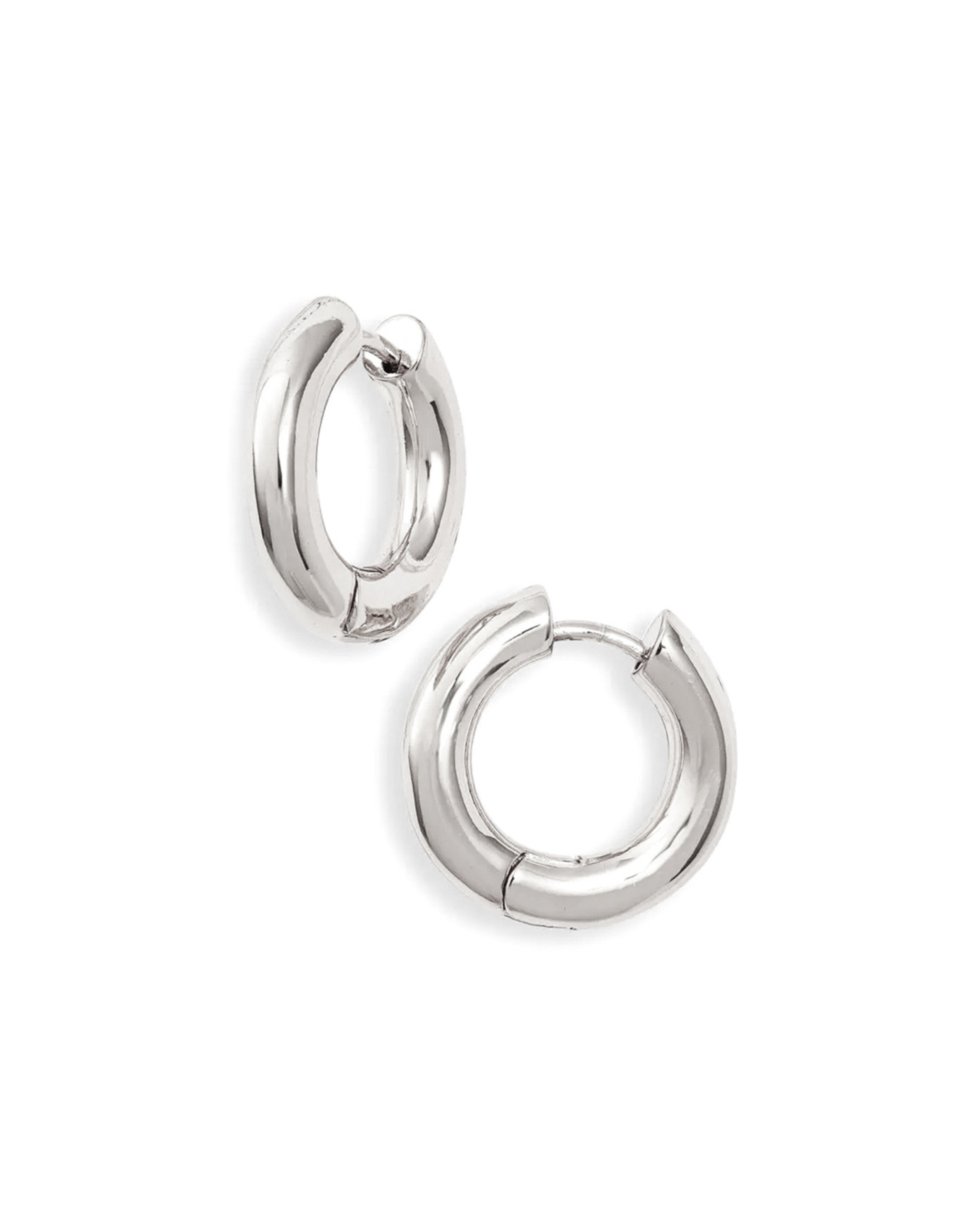 High Polish Mini Silver Huggie Hoops