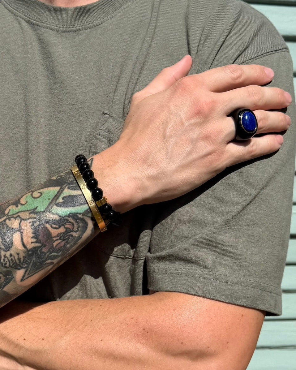 Lapis & Black Onyx Ring
