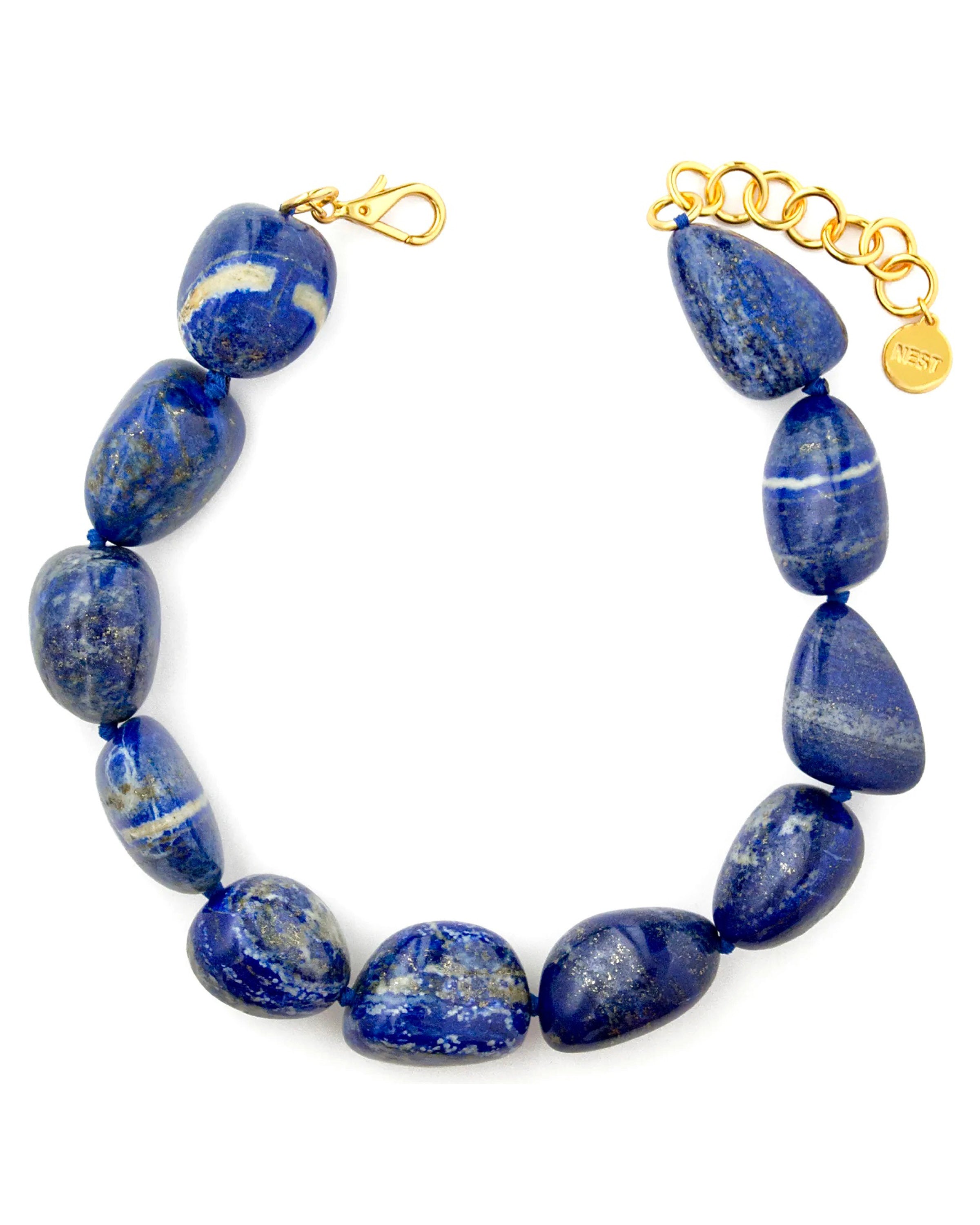 Lapis Nugget Statement Collar Necklace