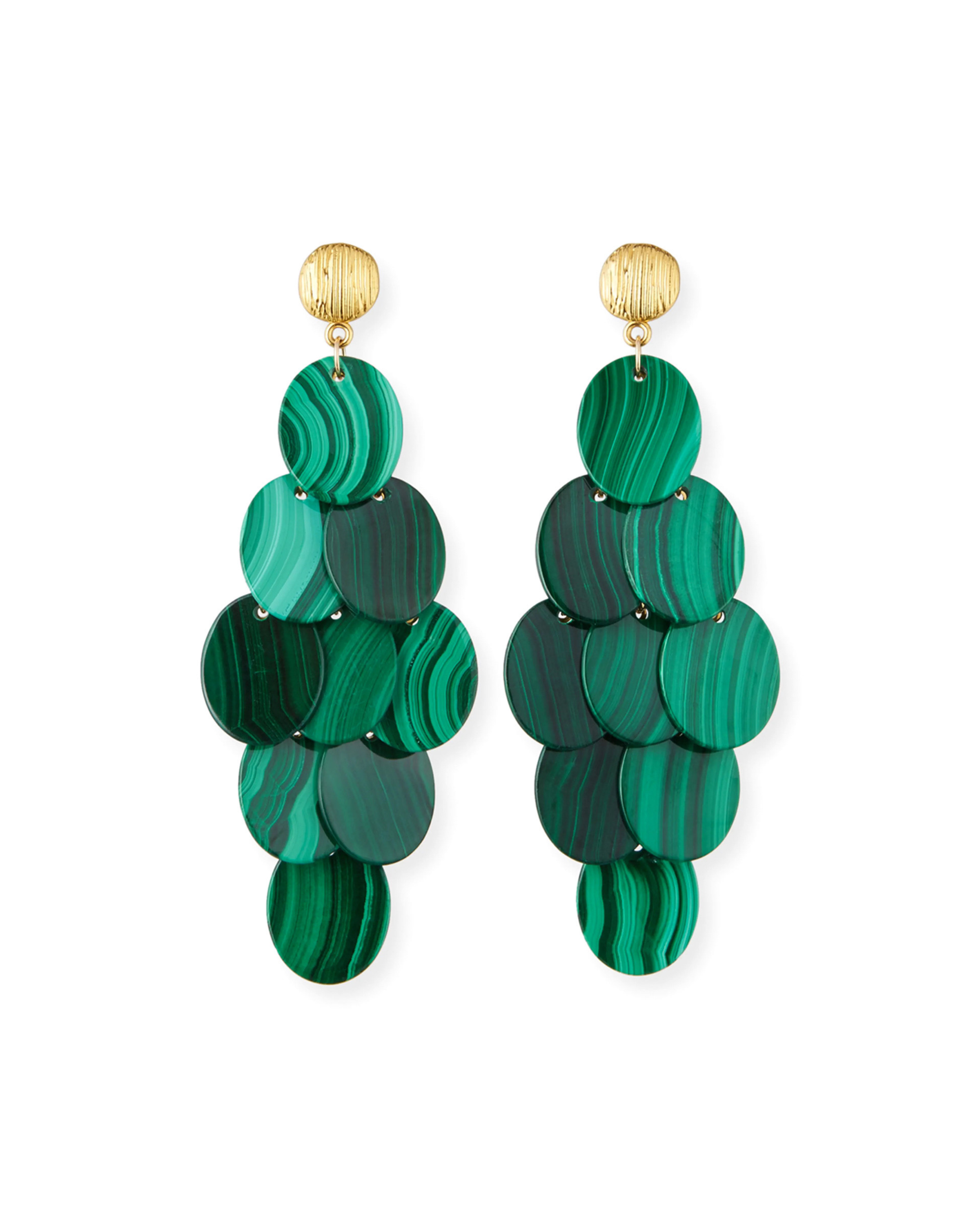 Malachite Cluster Statement Earrings