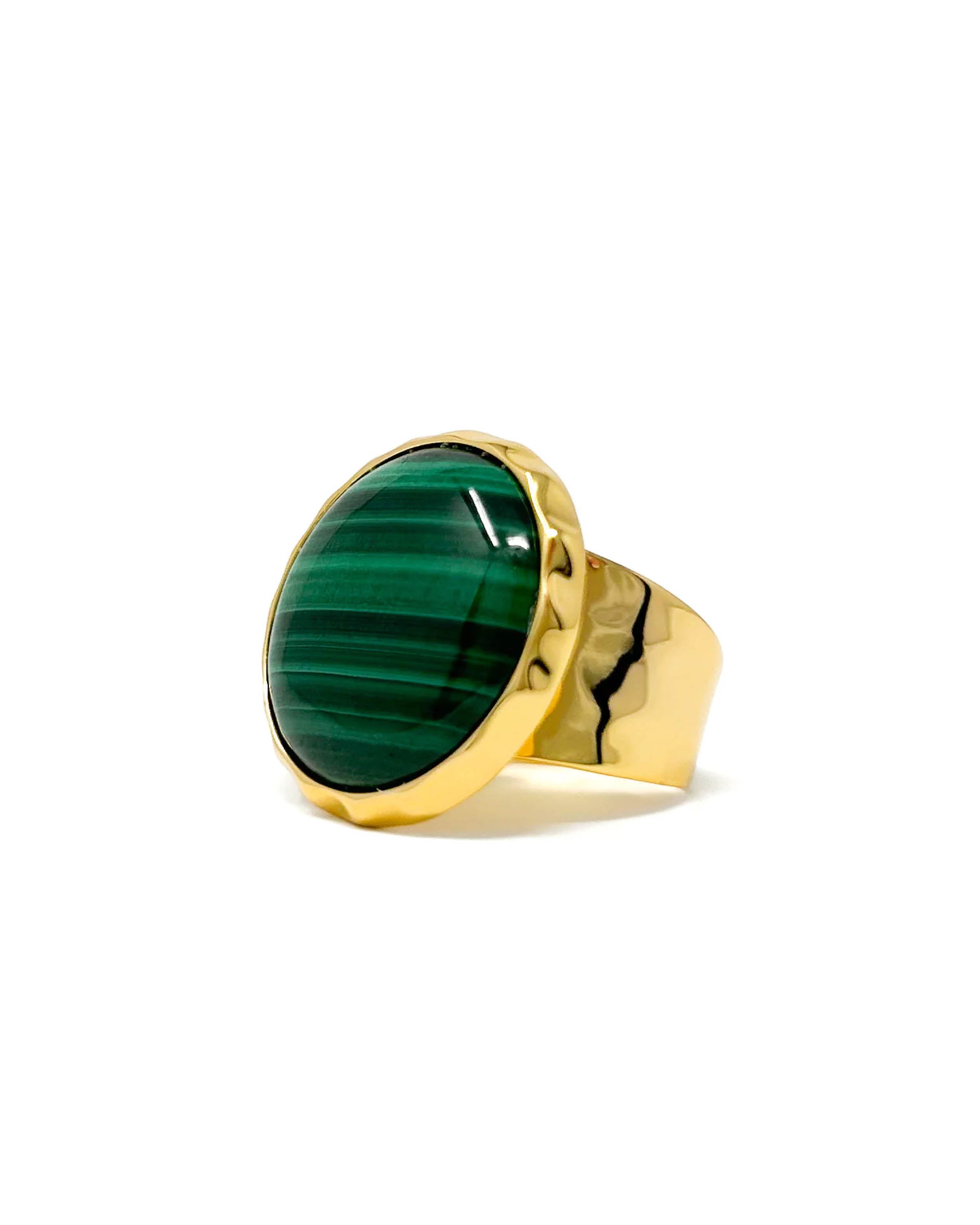 Adjustable Malachite Ring