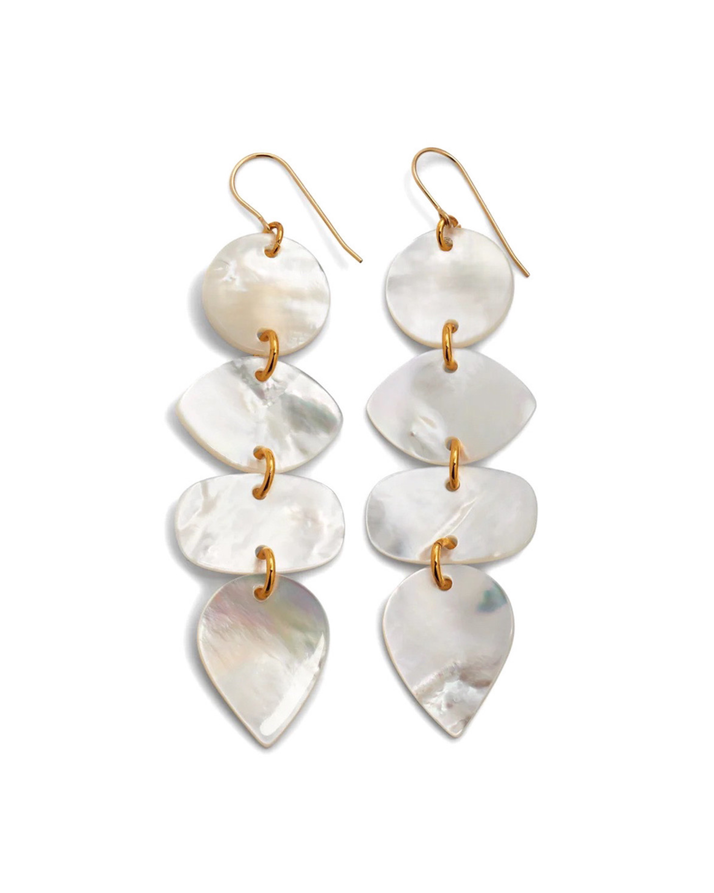 Mother of Pearl Linear Geo Dangle Earrings