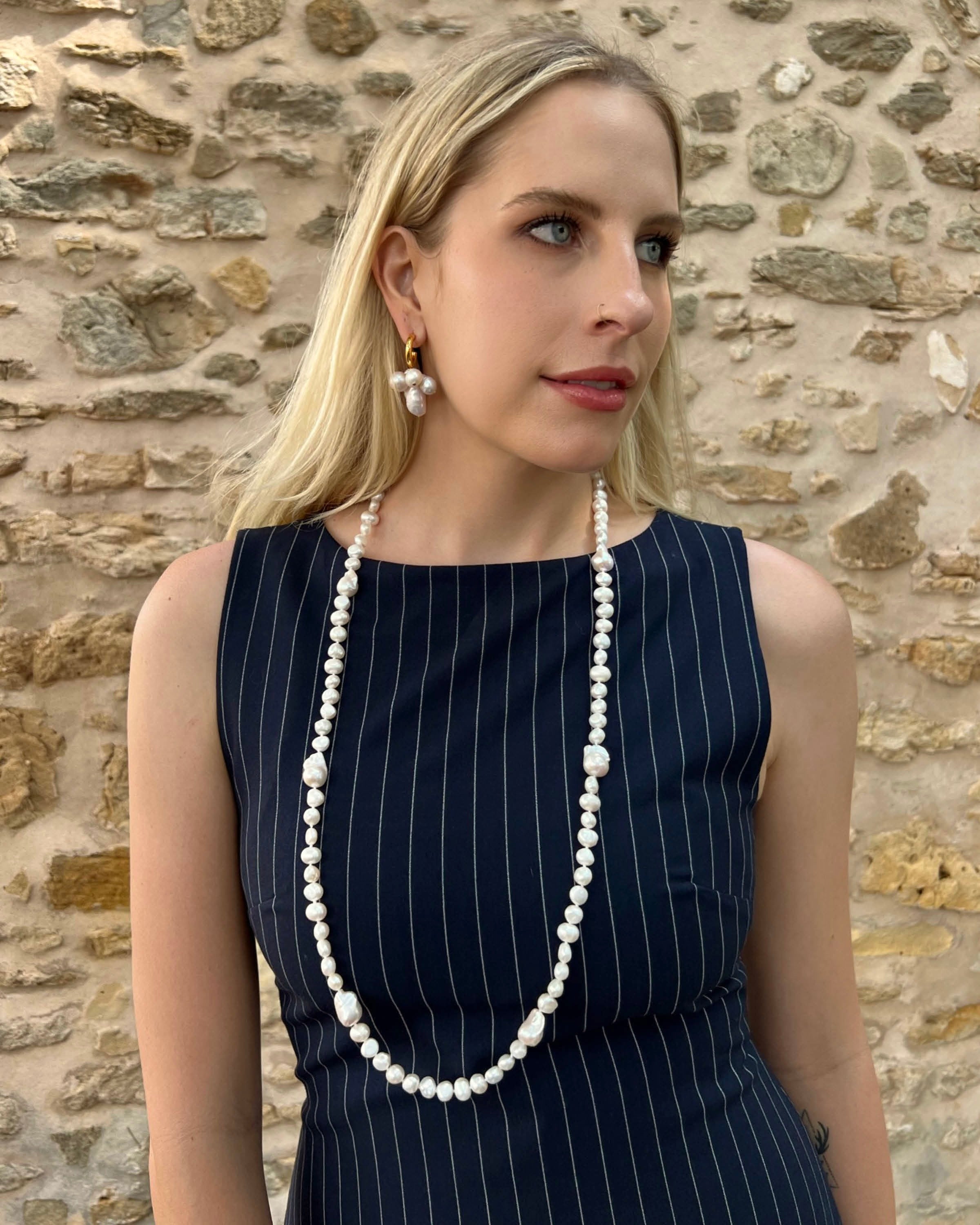 Baroque Pearl Long Strand Necklace