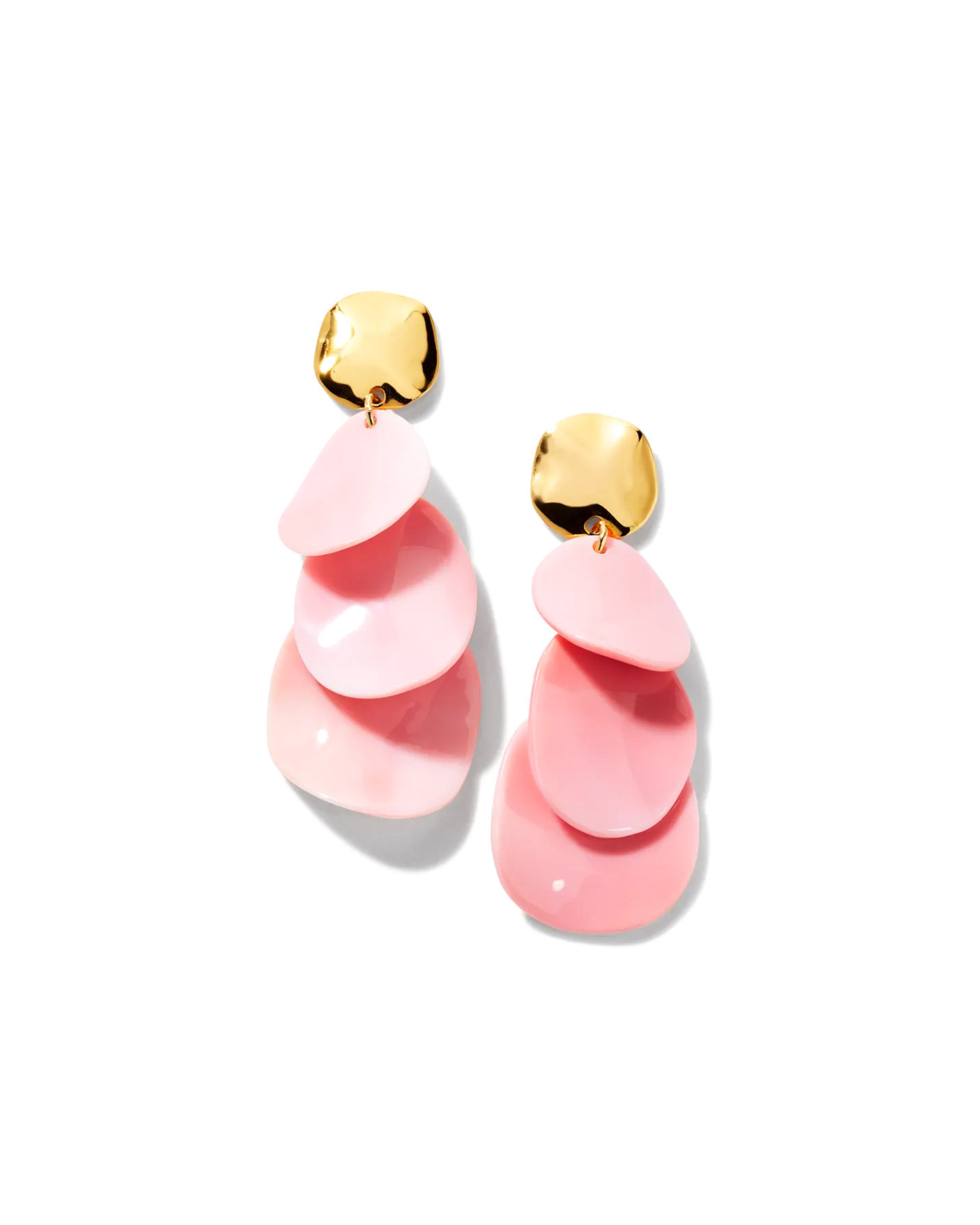 Pink Conch Cascade Earrings