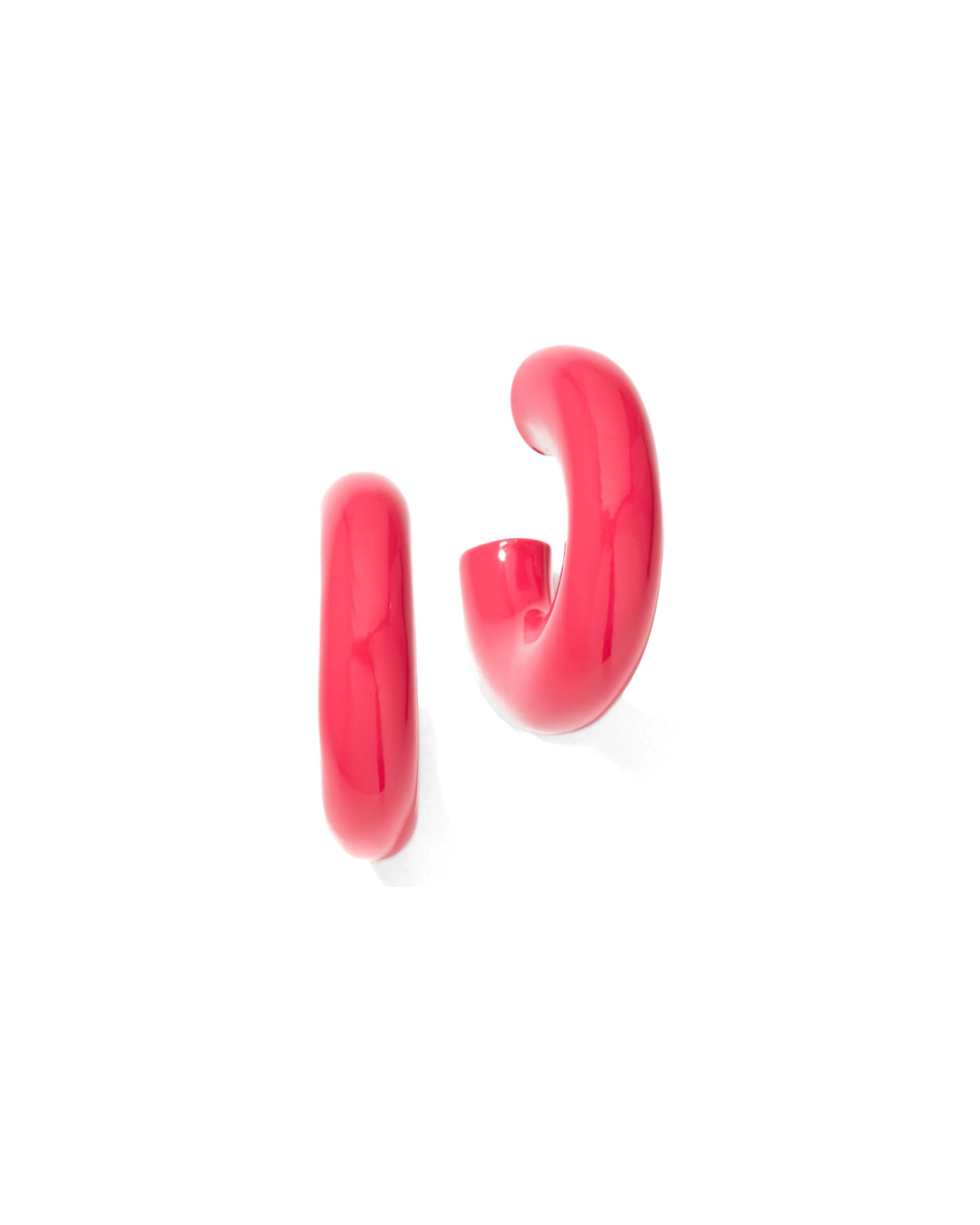 Pink Enamel Chunky Hoops