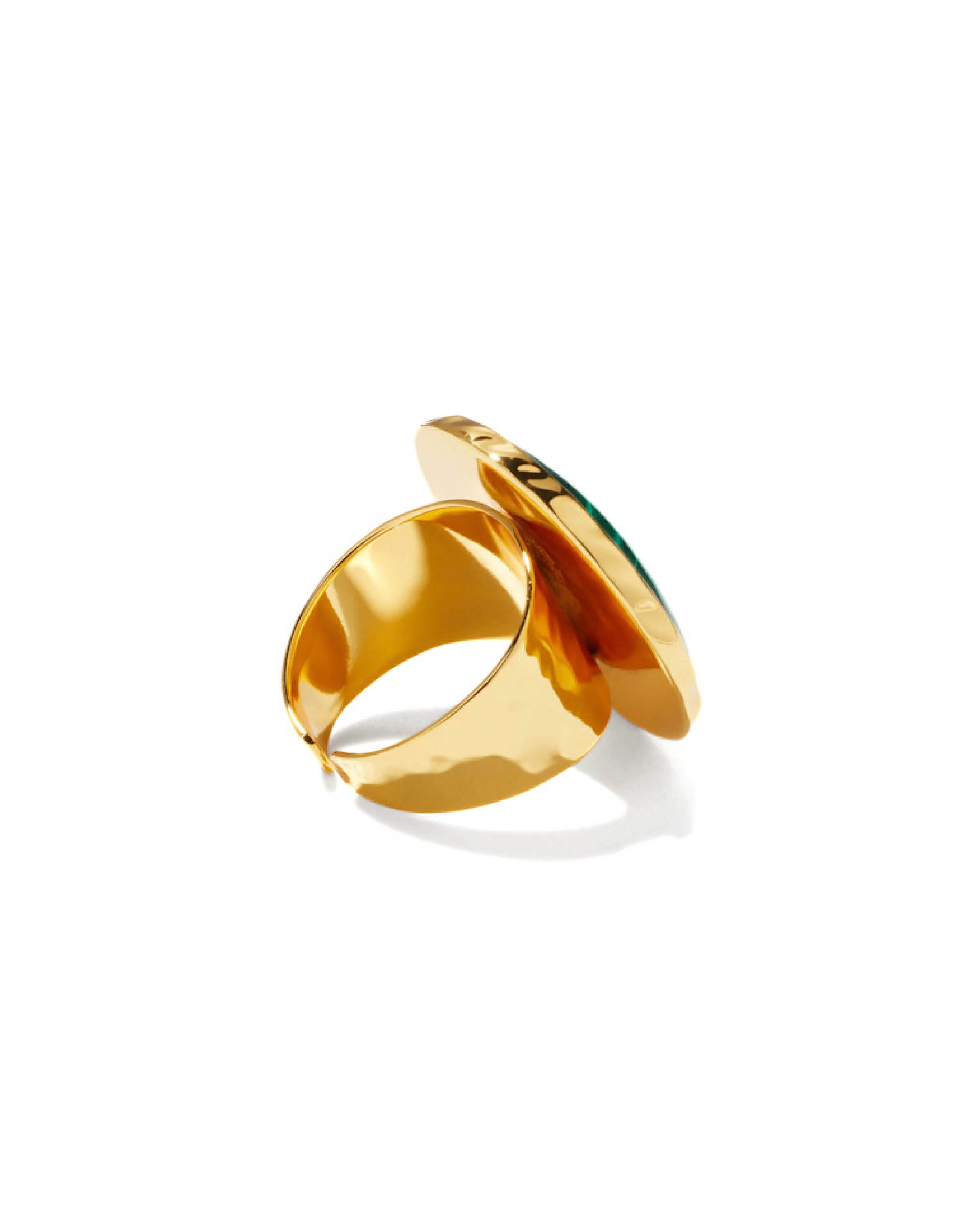 Adjustable Malachite Statement Ring