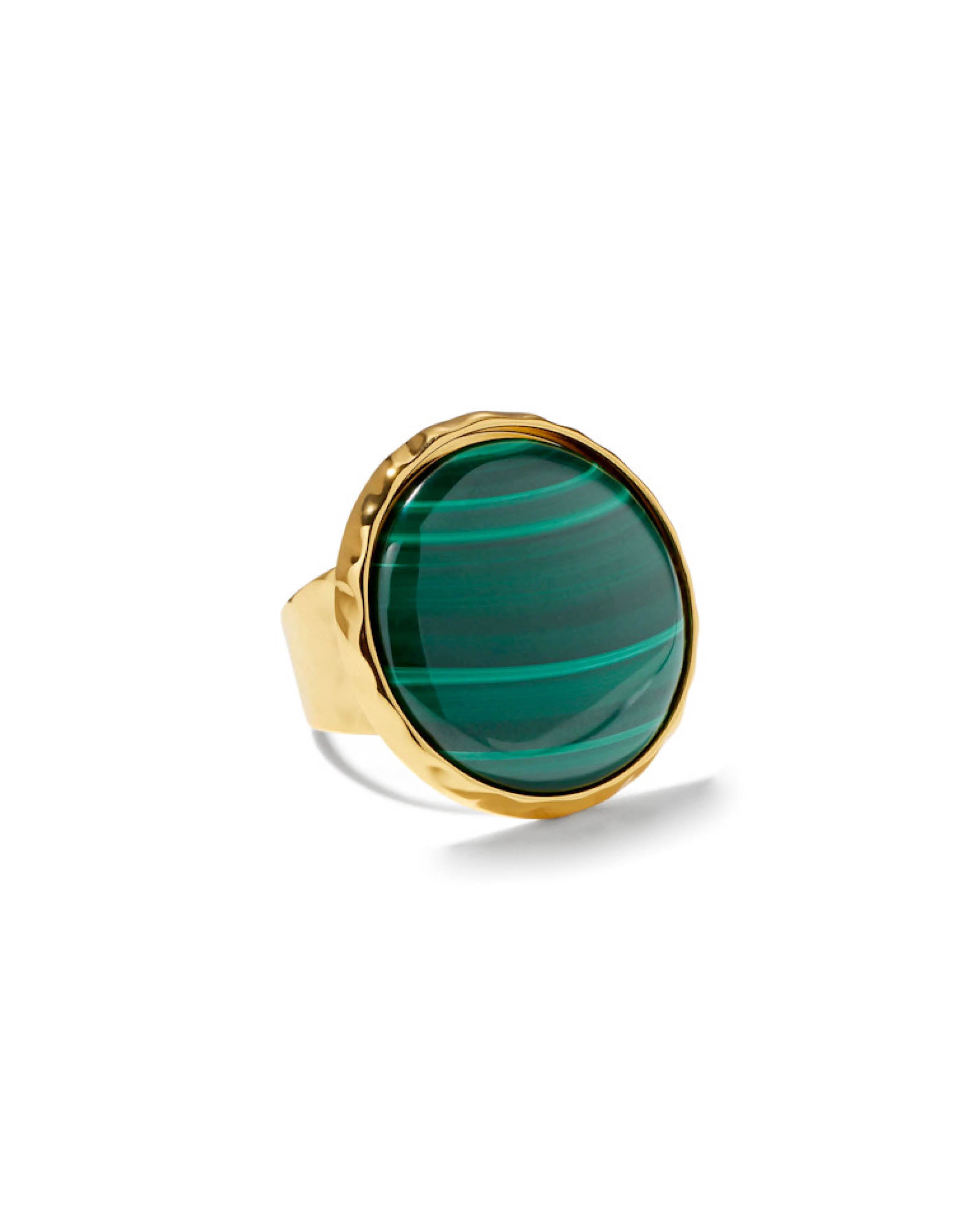 Adjustable Malachite Statement Ring