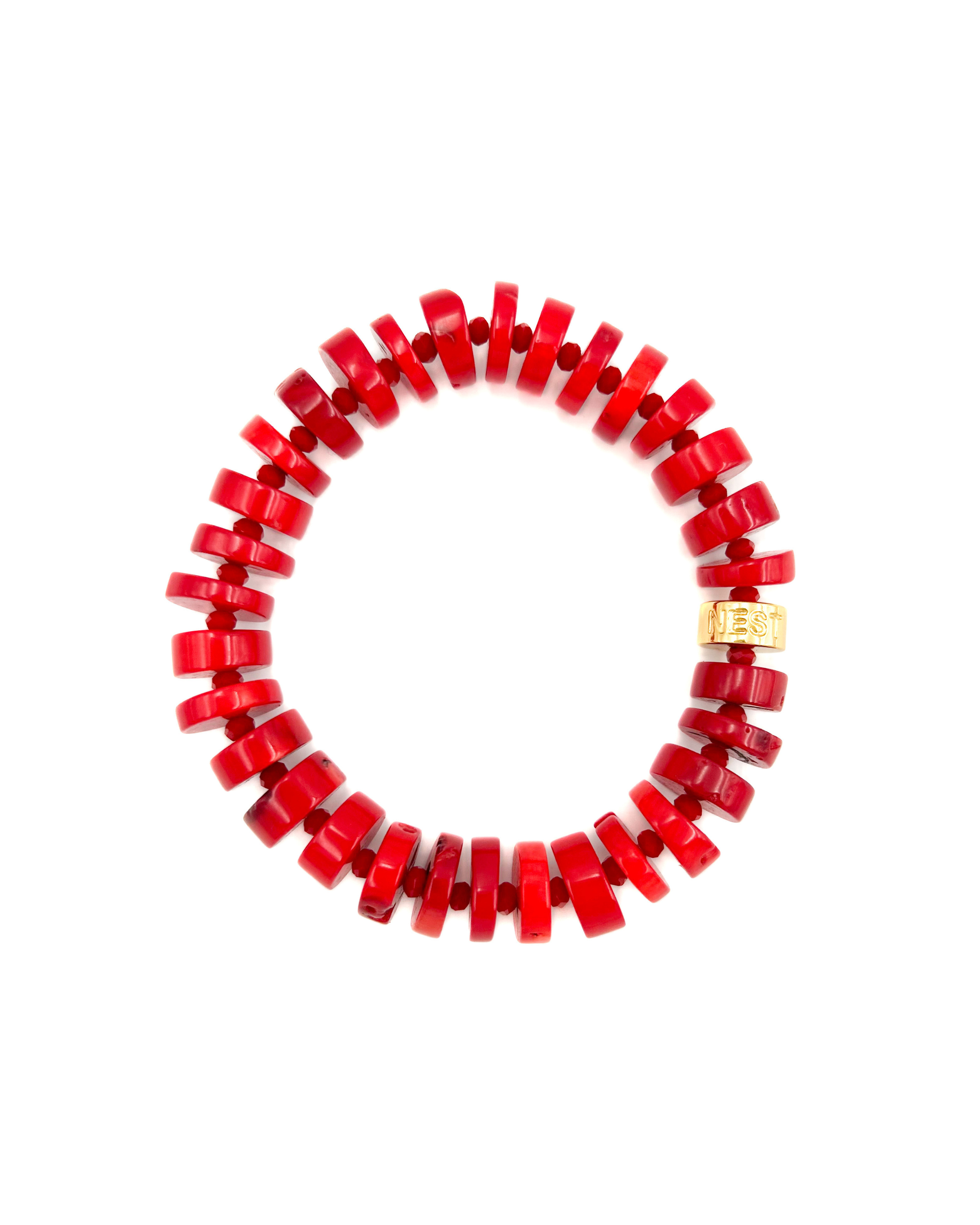 Red Coral Stretch Bracelet