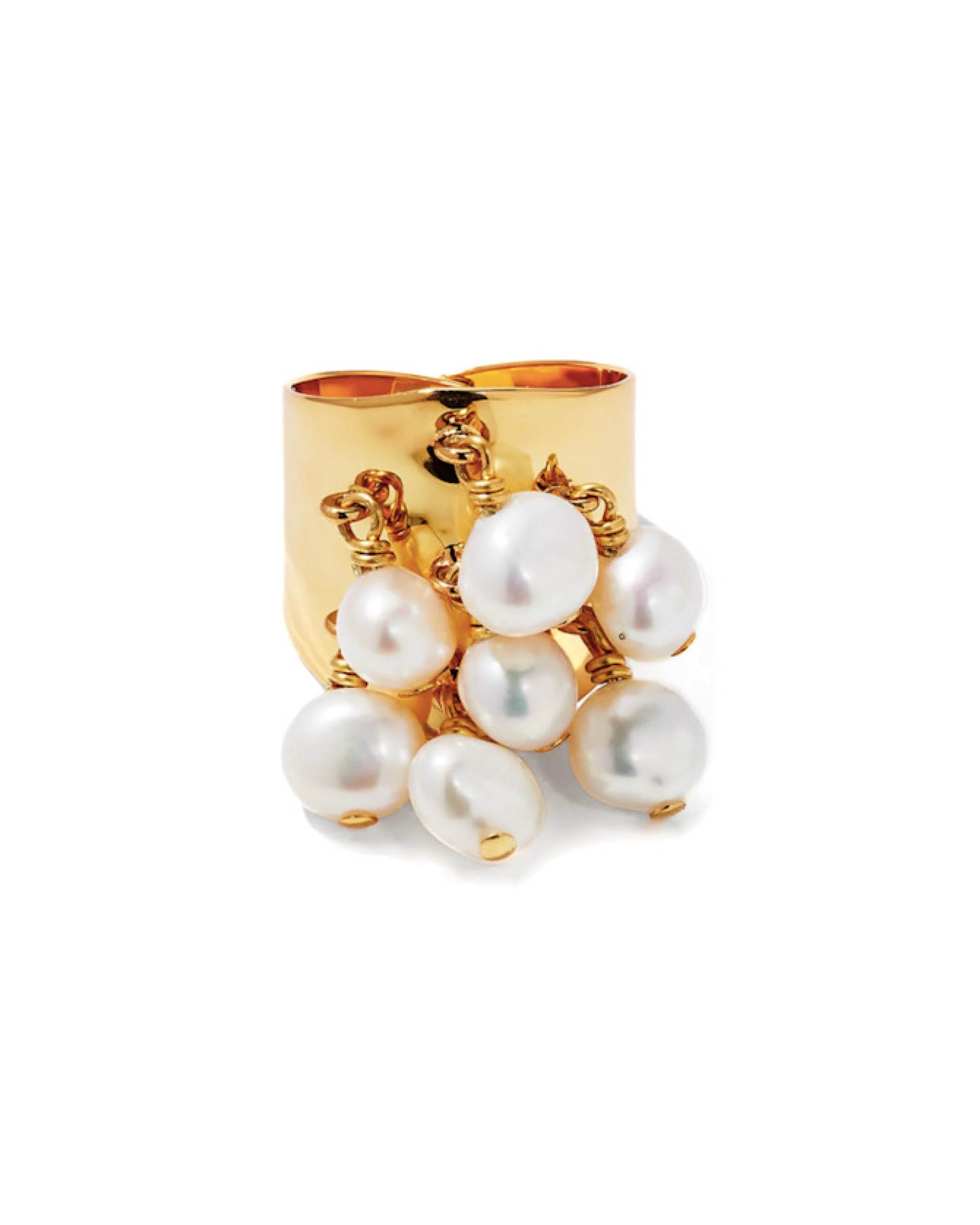 Pearl Charm Adjustable Ring