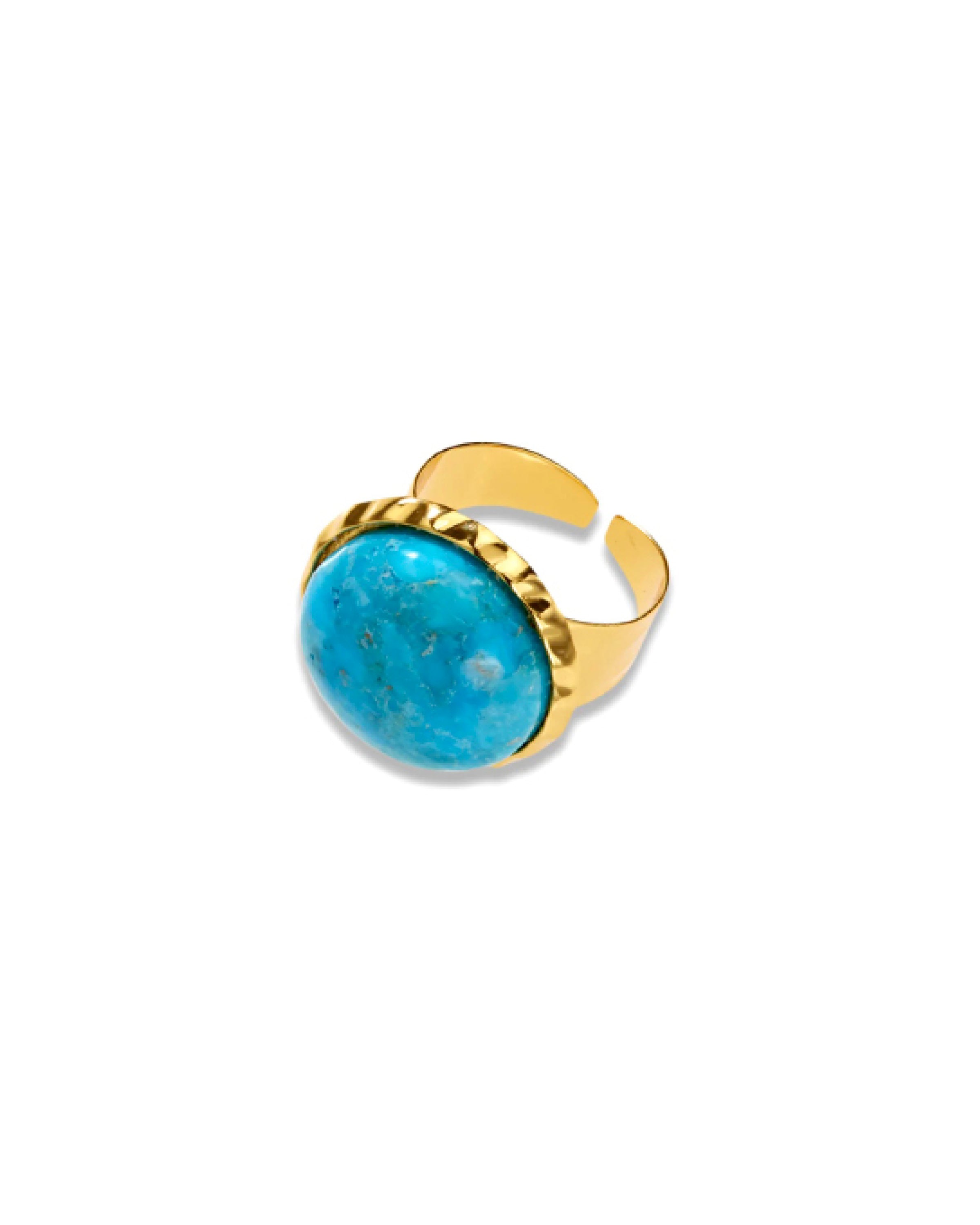 Small Turquoise Bezel Adjustable Ring