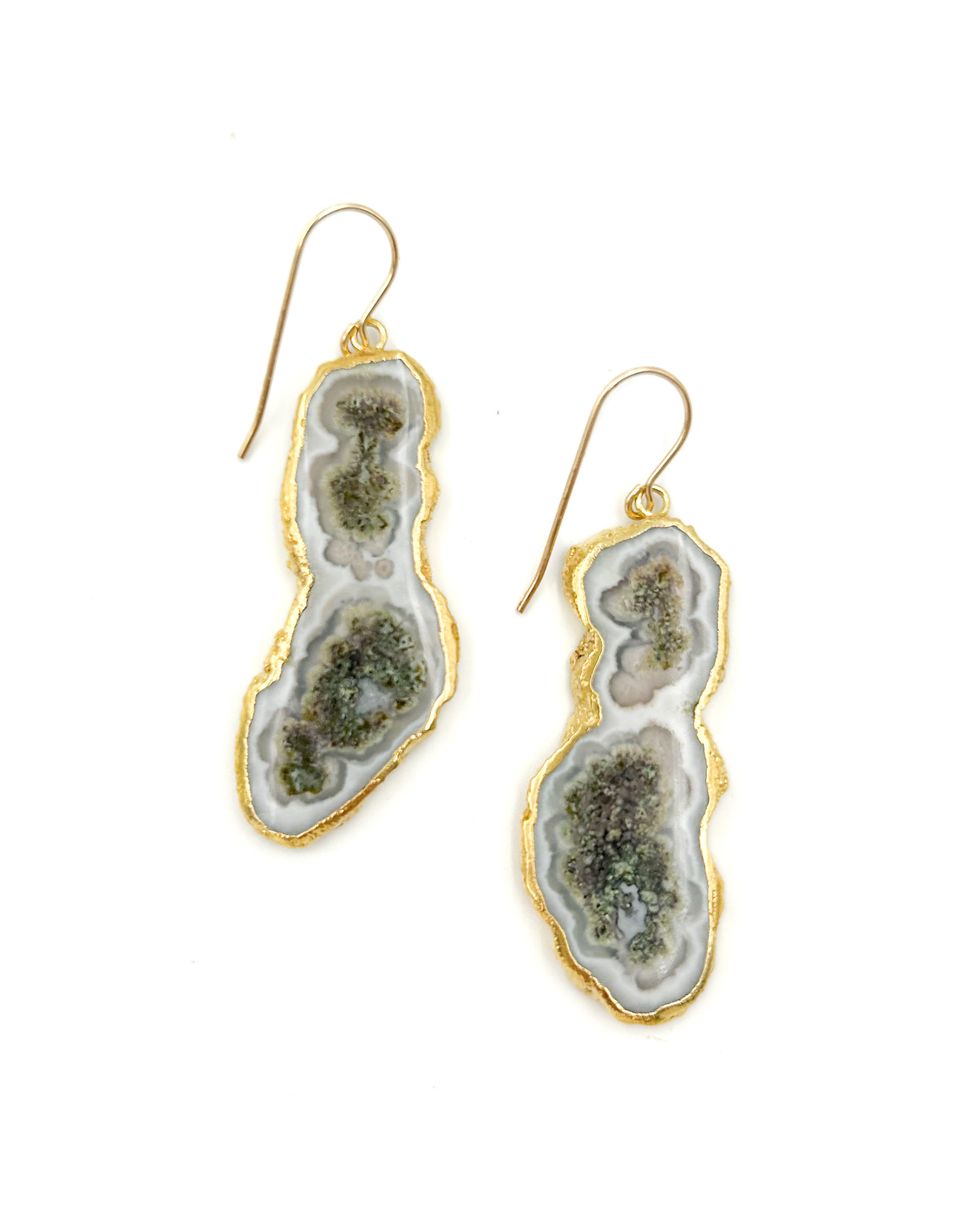 Solar Quartz Slice Earrings