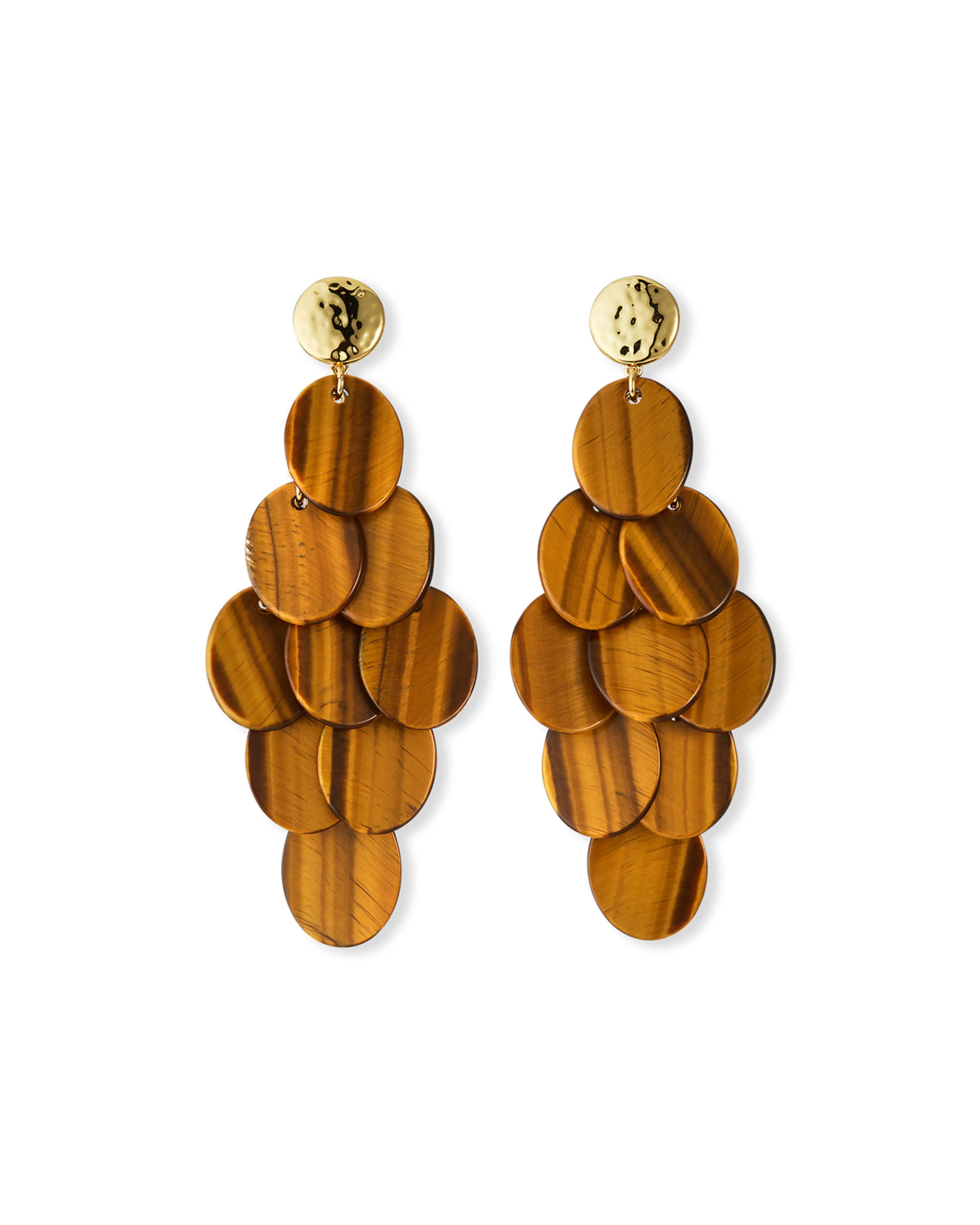 Tiger's Eye Cluster Statement Earrings