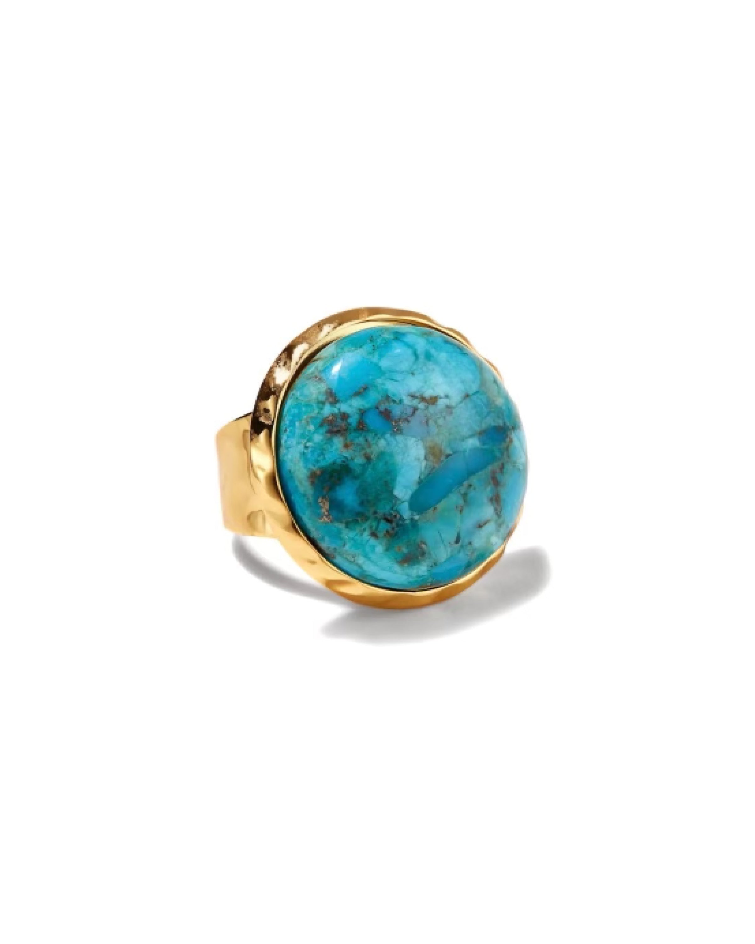 Turquoise Bezel Adjustable Statement Ring