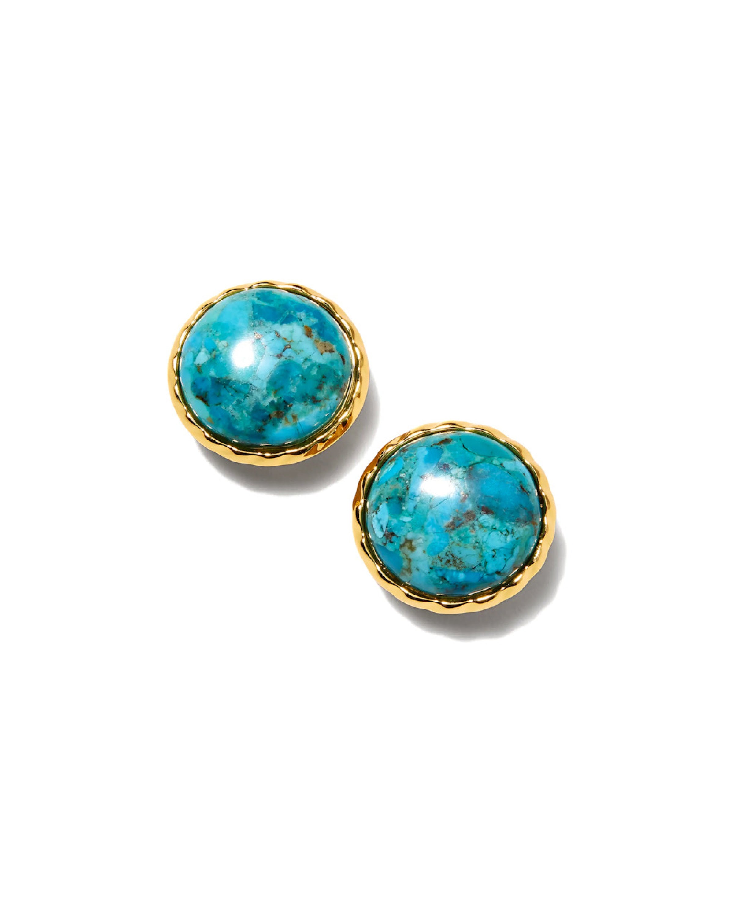 Turquoise Bezel Clip Back Earrings