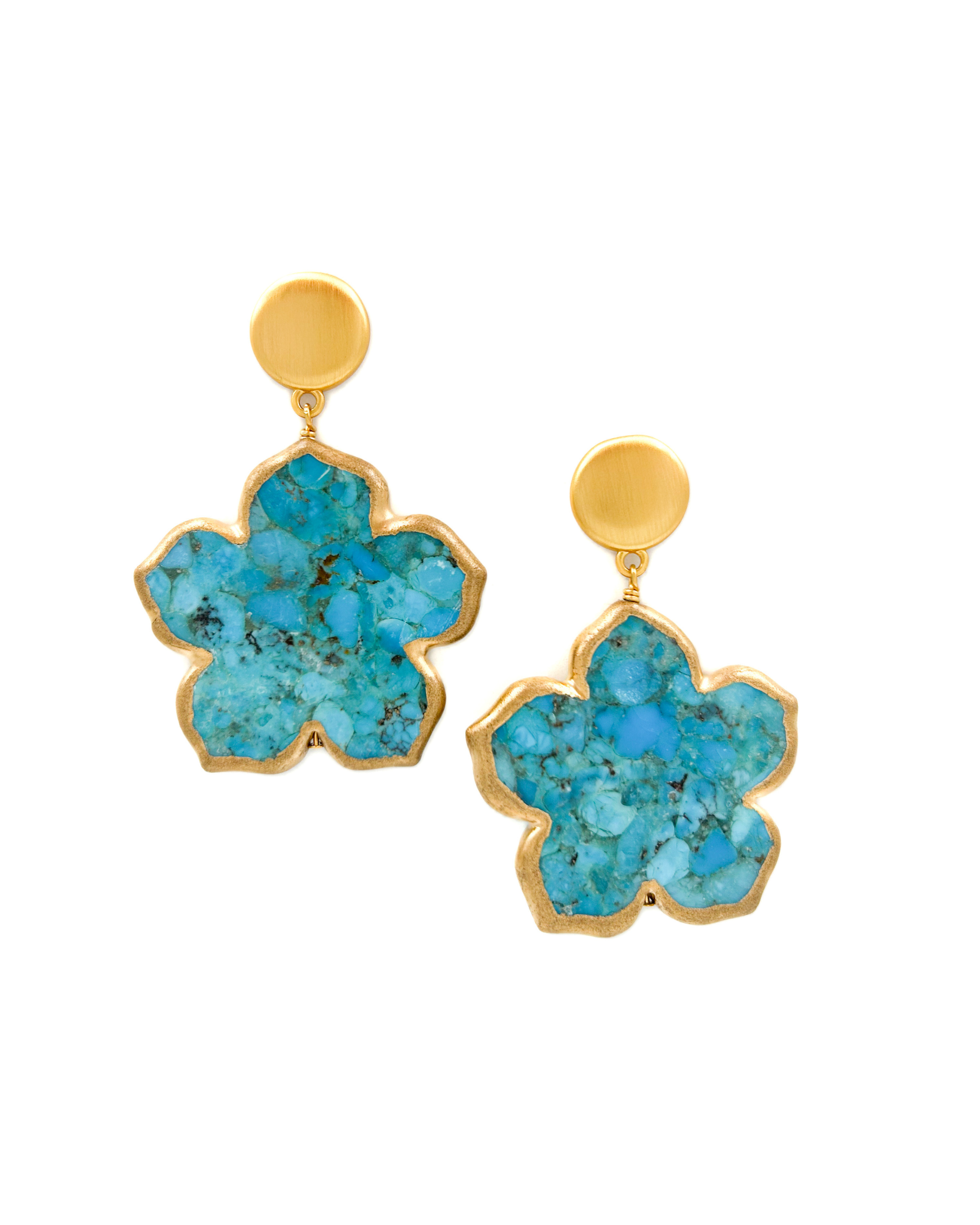 Turquoise Flower Earrings