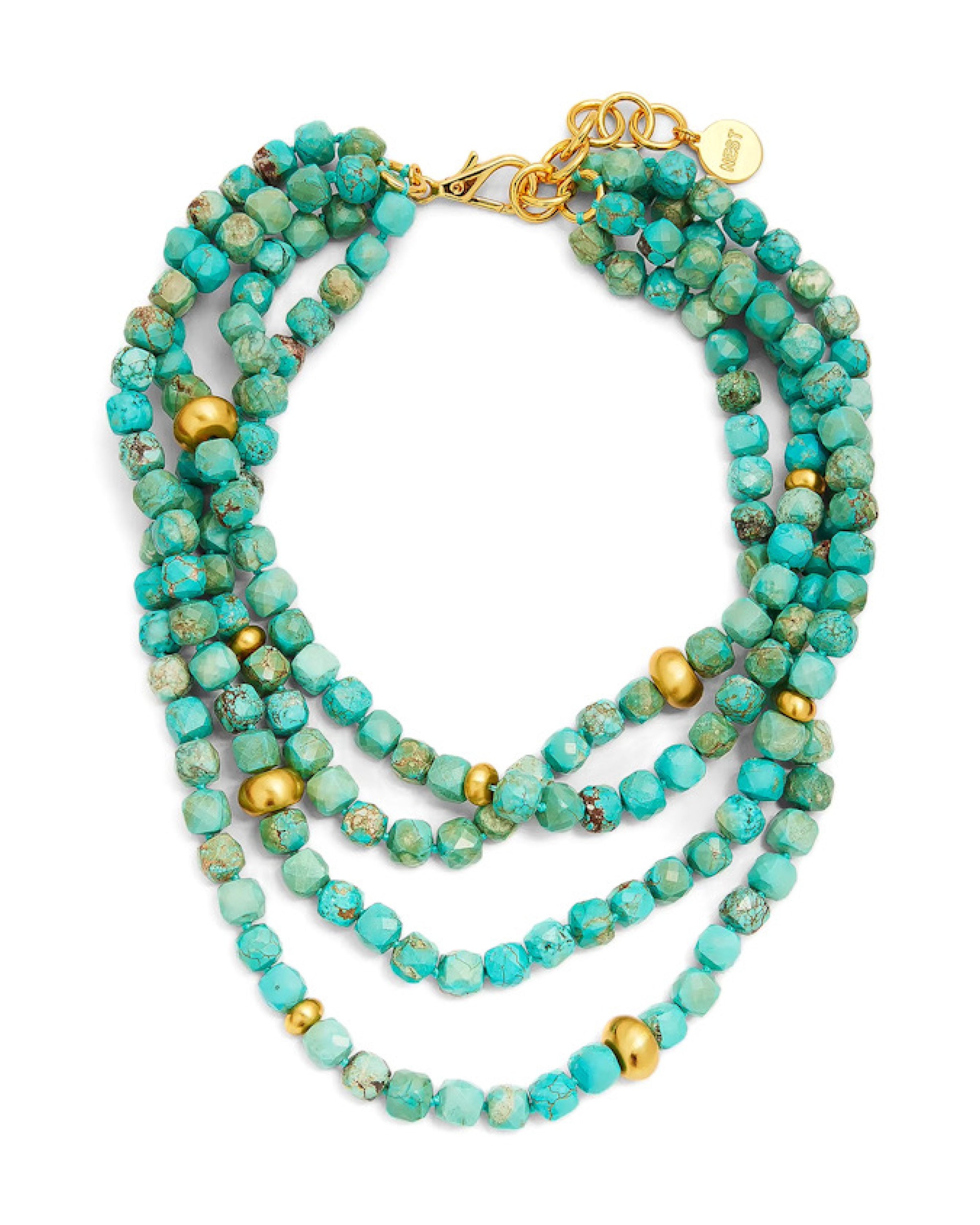 Turquoise Magnesite Brushed Accent Necklace